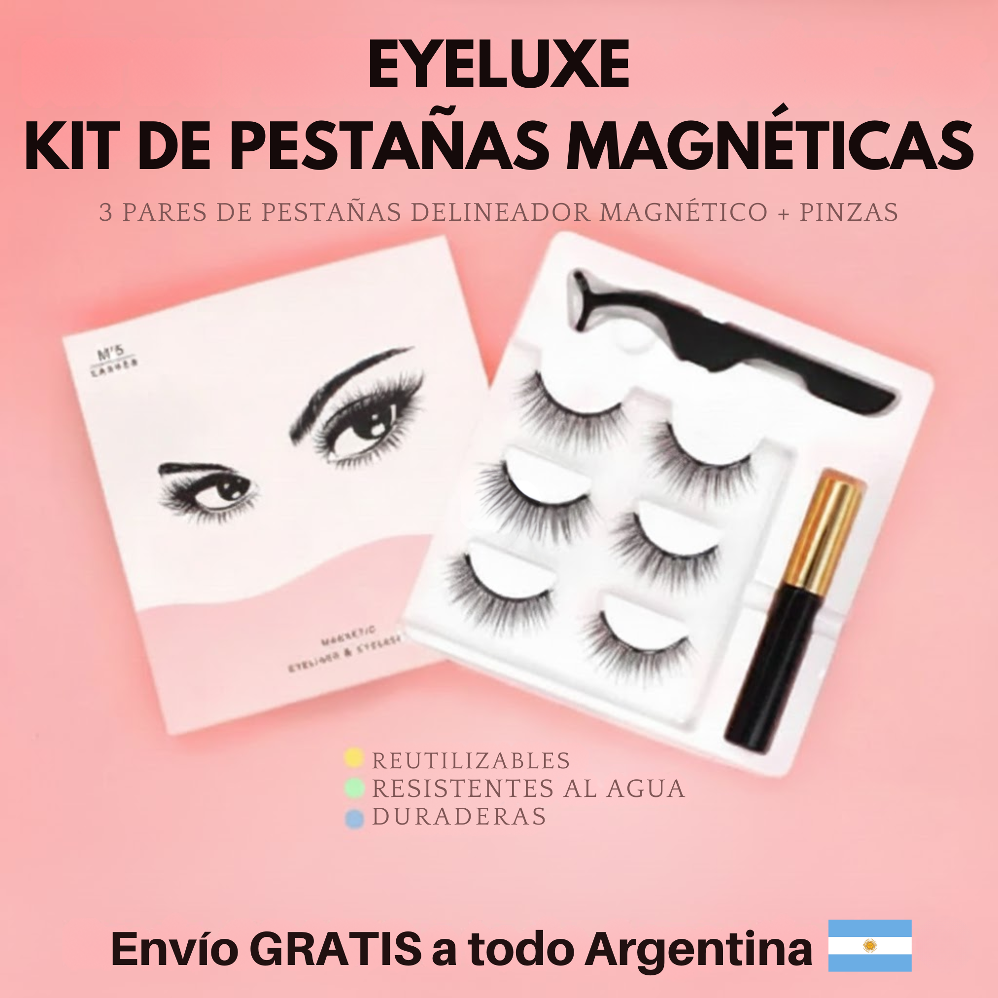 EyeLuxe - Pestañas Magnéticas reutilizables (Pack 3 pares)