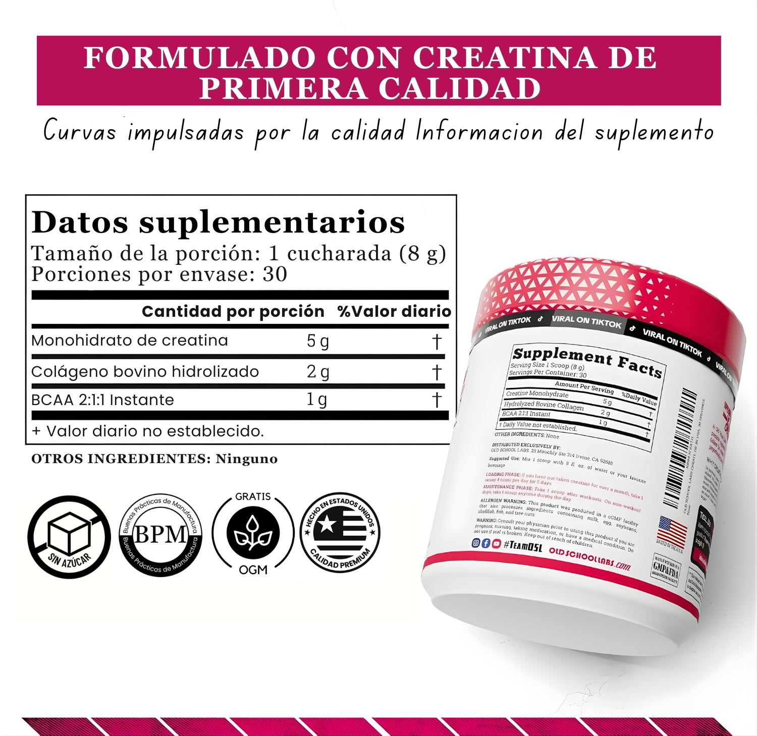Creatina para mujeres: fórmula especial para aumentar los glúteos