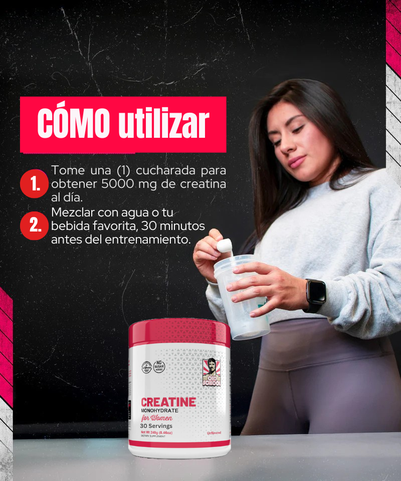 Monohidrato de creatina para mujeres: aumenta tu confianza con solo una cucharada