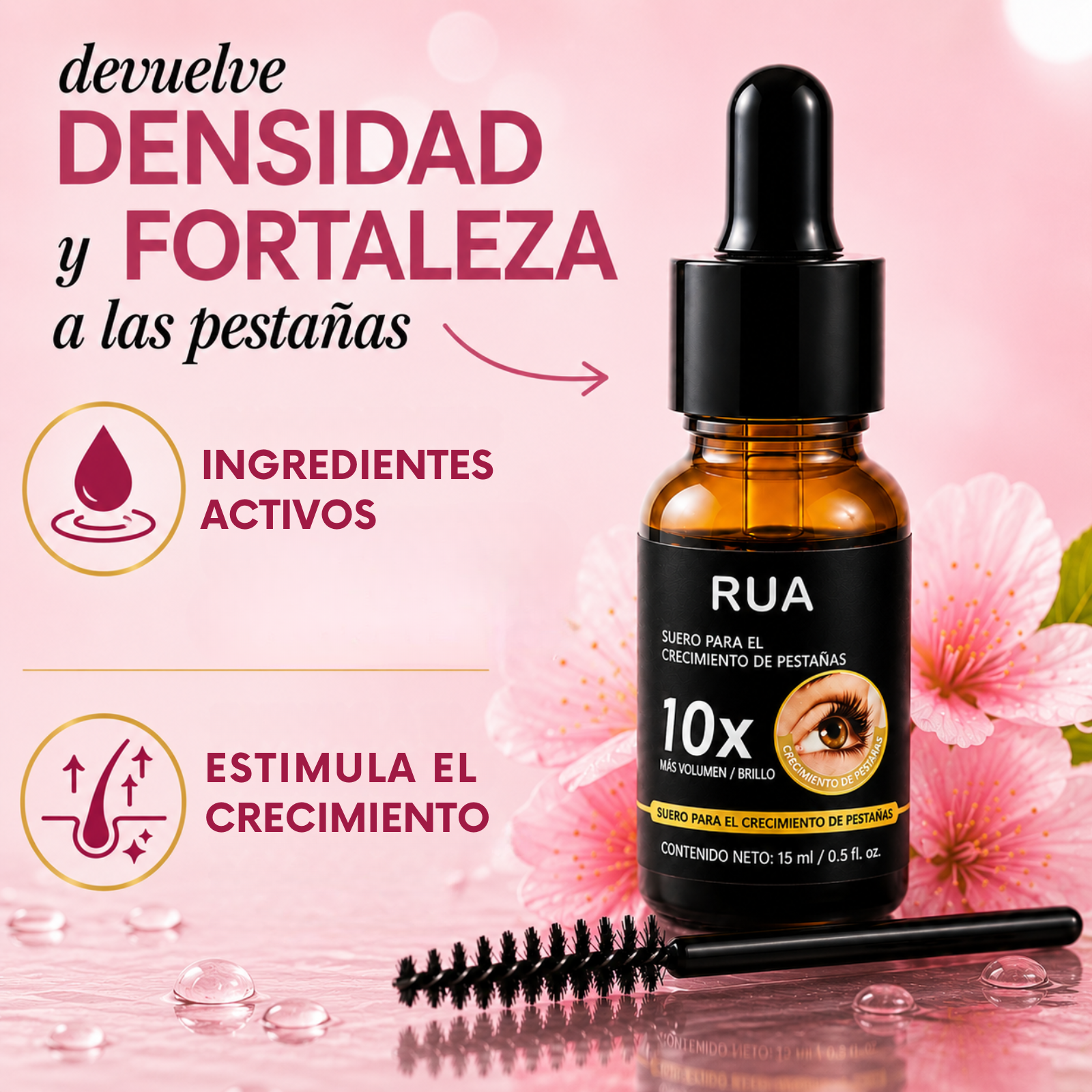 Sérum RUA 10X para Crecimiento y Brillo de Pestañas