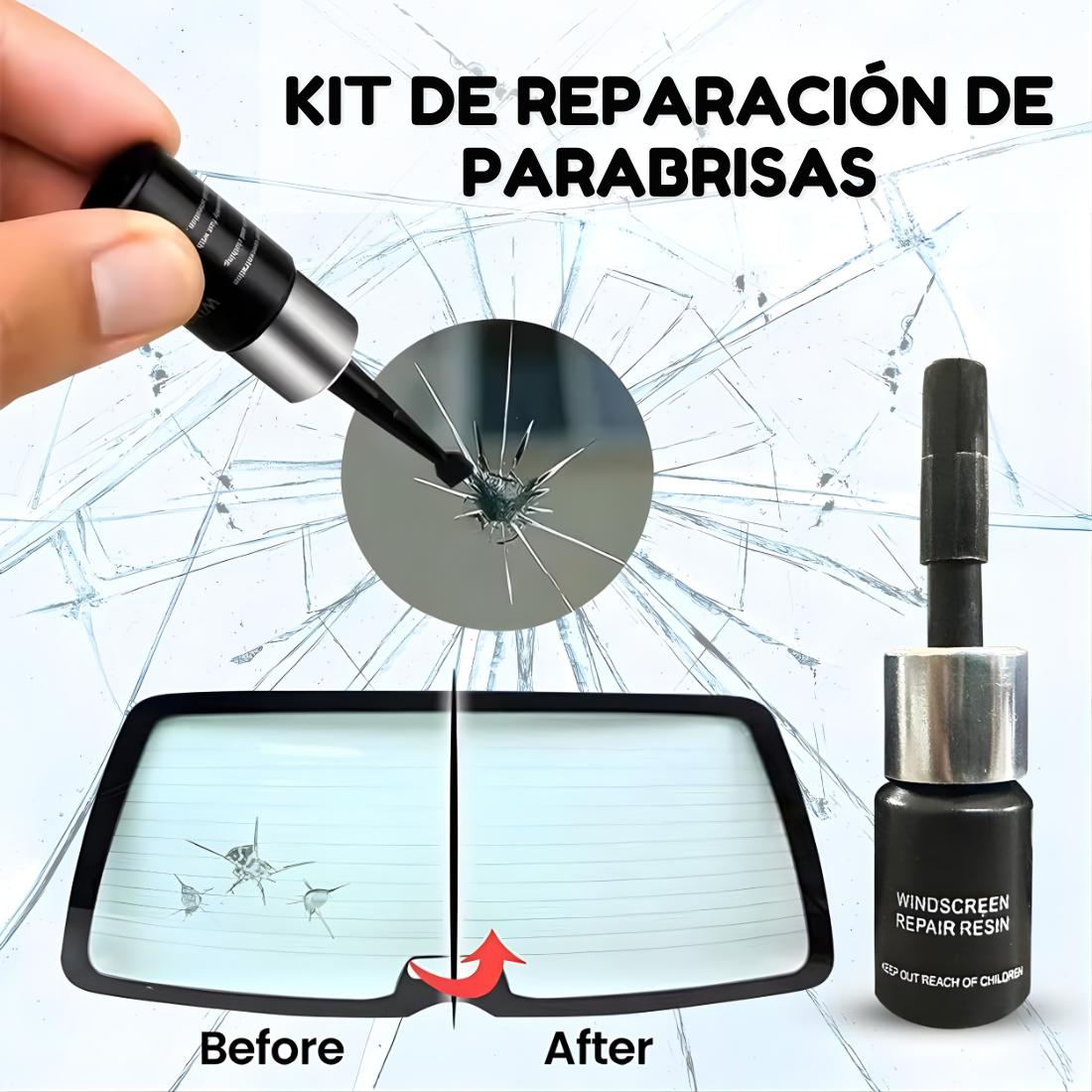 Kit de reparación de parabrisas: ¡repare su parabrisas en minutos, sin necesidad de taller!