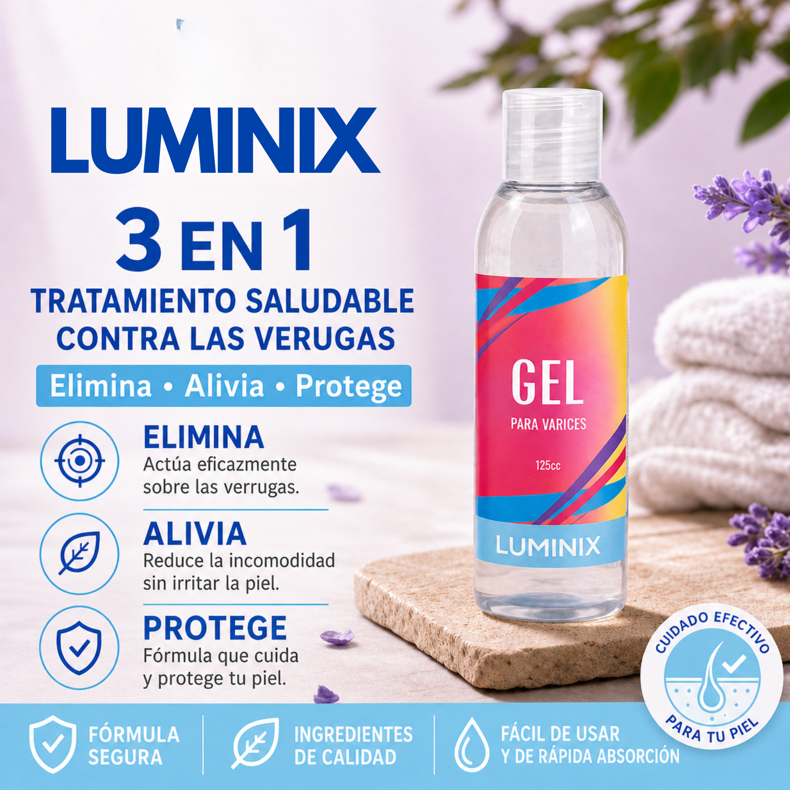 Luminix Gel Reparador 3 en 1 — Elimina Verrugas, Callos y Durezas Rápido