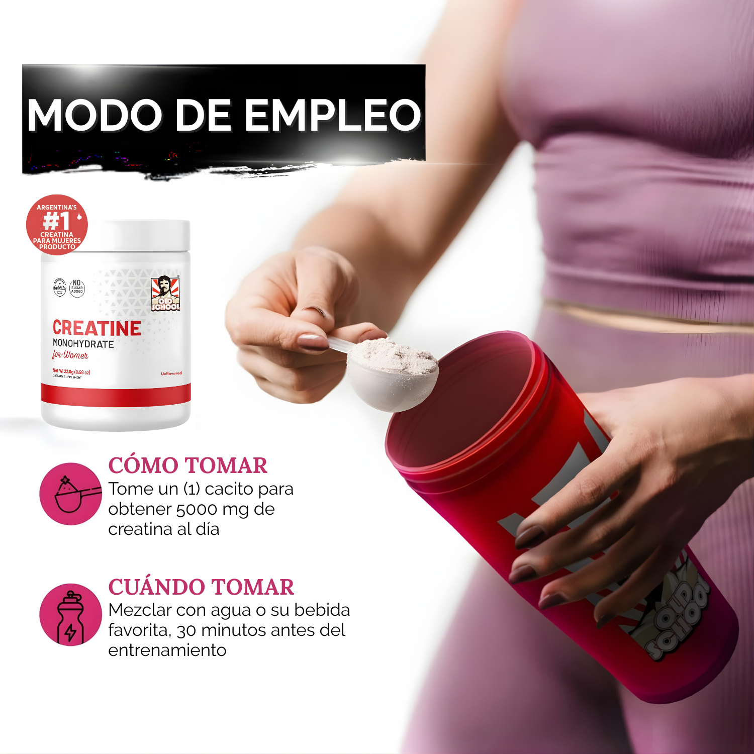 Creatina para mujeres: fórmula especial para aumentar los glúteos