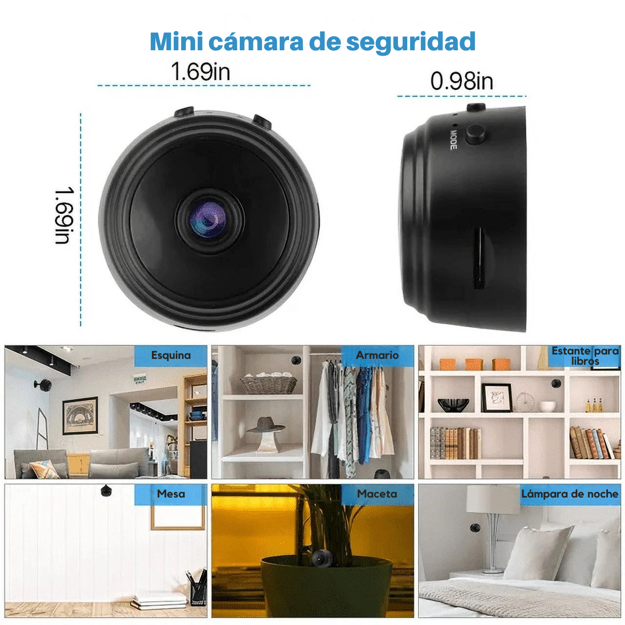 Mini cámara WiFi 1080P: Detección de Movimiento y Visión Nocturna