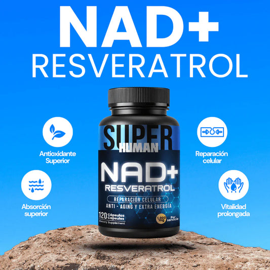 NAD+ Resveratrol - Cellular Repair Capsules for Anti-Aging and Extra Energy (60 Capsules)