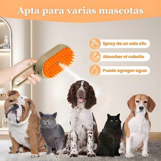 Cepillo de vapor: “Mantén el pelaje de tu mascota limpio, suave y sin enredos”