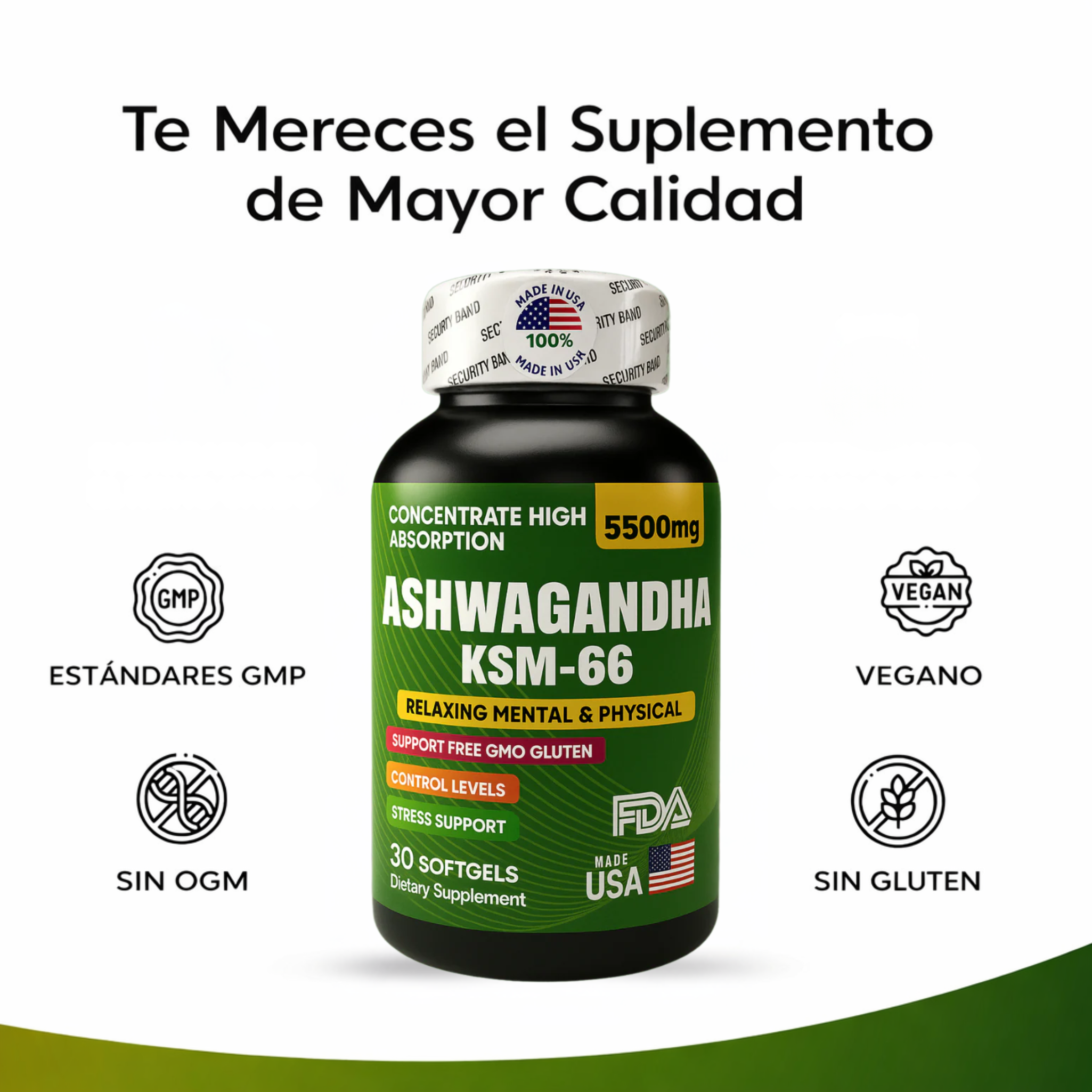 Ashwagandha KSM-66 - Mente en calma. Cuerpo fuerte. Equilibrio real.
