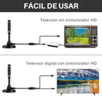 Antena Digital HDTV – Canales Gratis en Alta Definición, Señal Fuerte y Estable