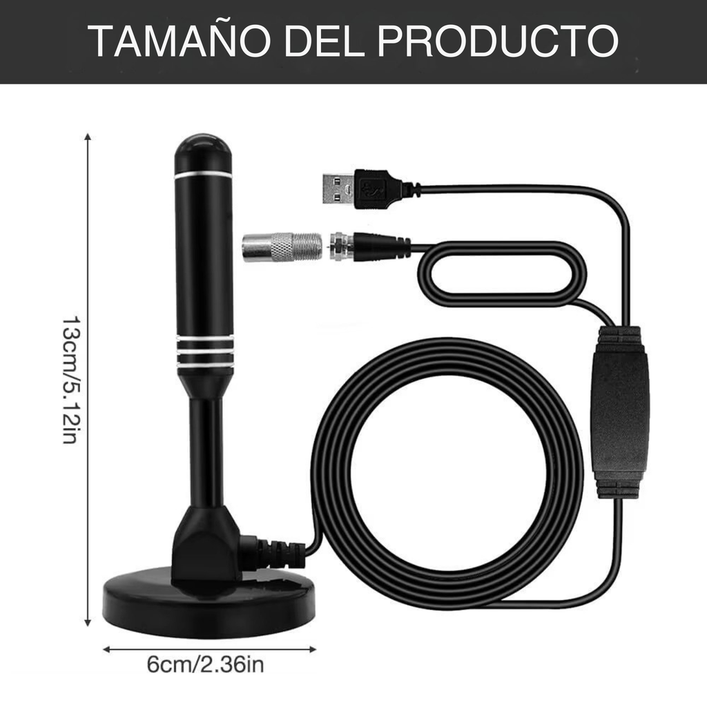 Antena Digital HDTV – Canales Gratis en Alta Definición, Señal Fuerte y Estable