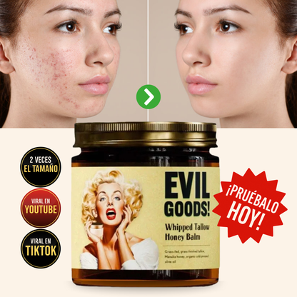 EVIL GOODS® Crema de Sebo de Res Pura – Sin Perfume, Ultra Hidratante para Piel Sensible