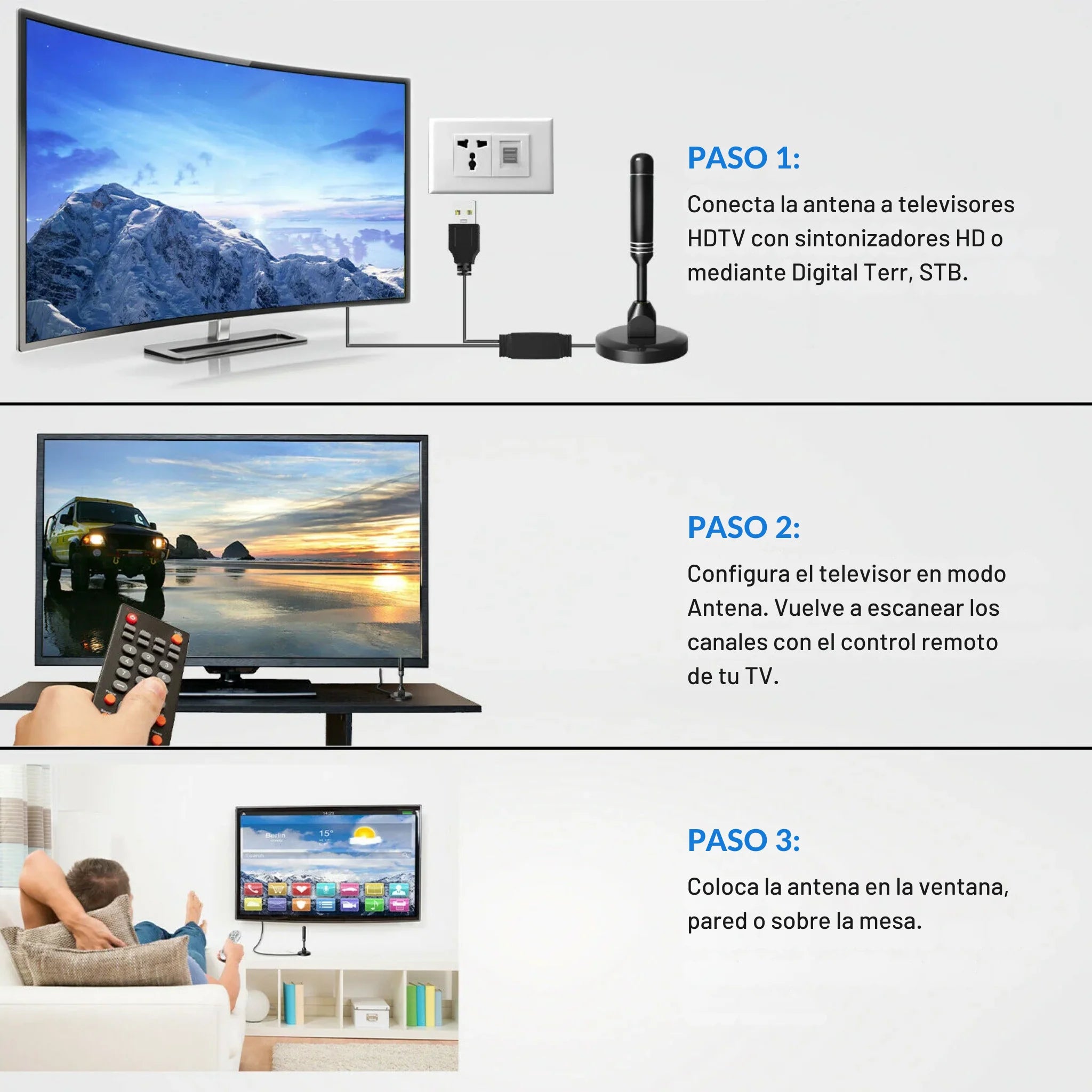 Antena HDTV digital: ¡Mejore su señal en cualquier momento y en cualquier lugar!