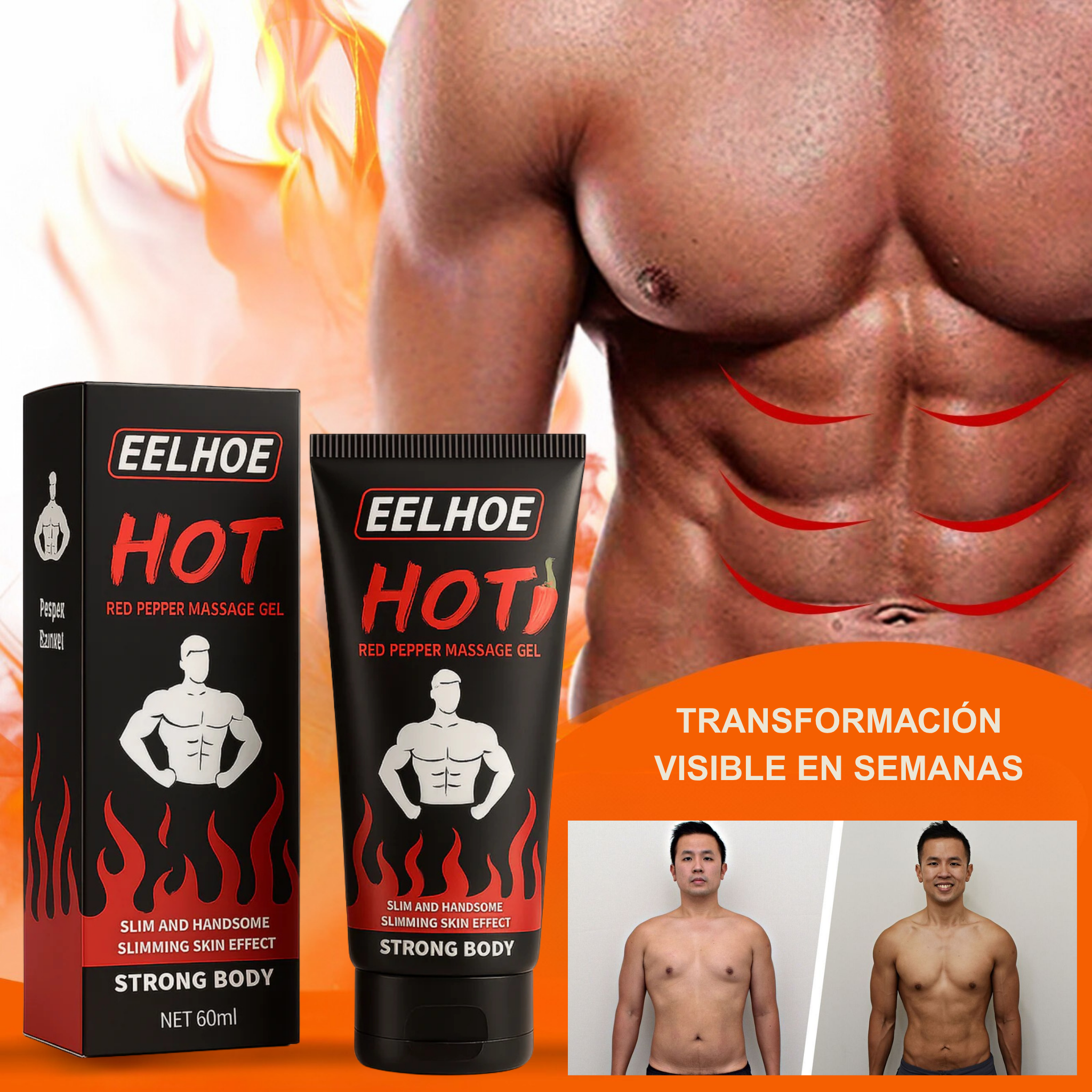 Hot Gel Active – Gel Reductor con Efecto Calor para Quemar Grasa y Tonificar la Piel