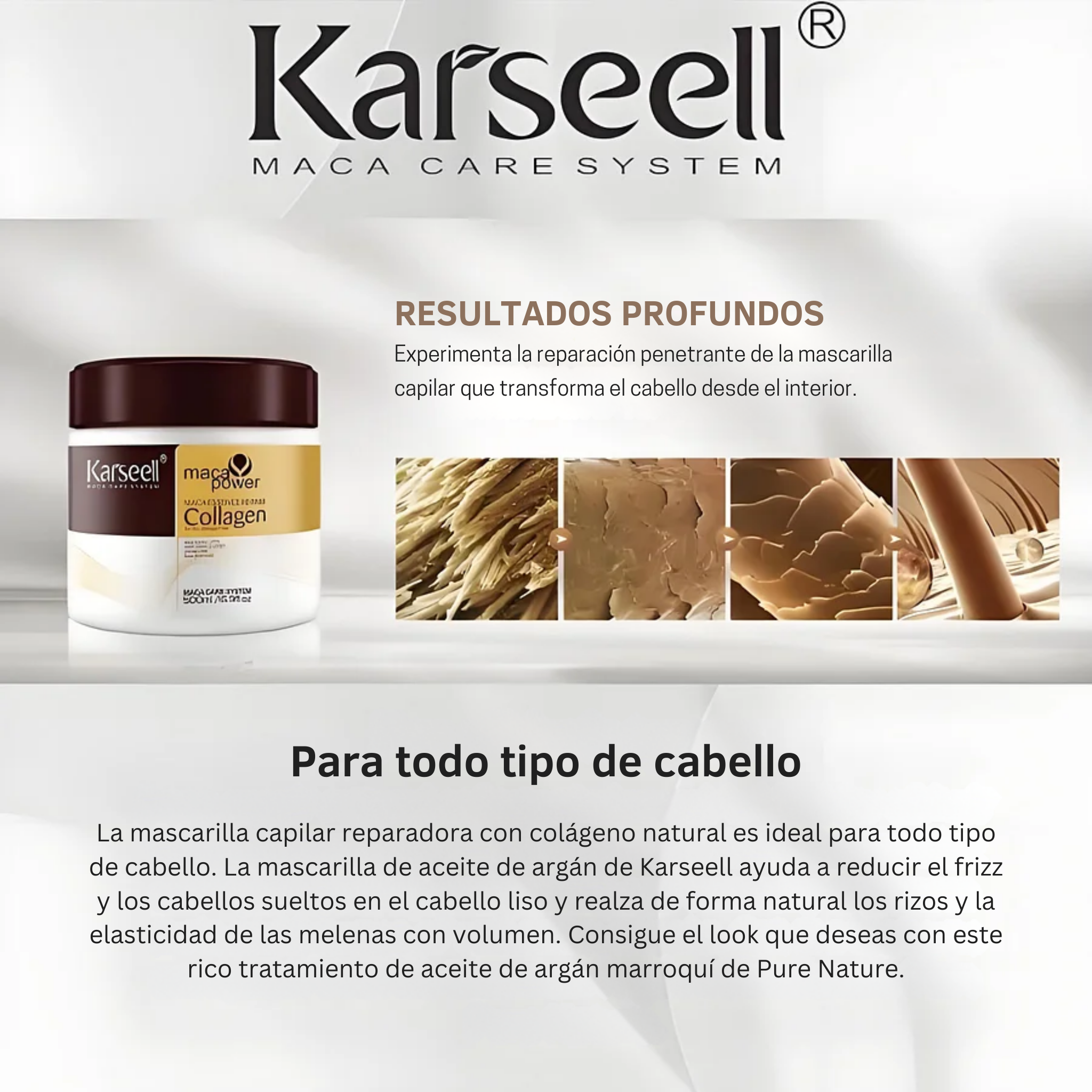 Mascarilla Capilar Karseell™ Original – Colágeno + Argán | Hidratación y Reparación Intensiva
