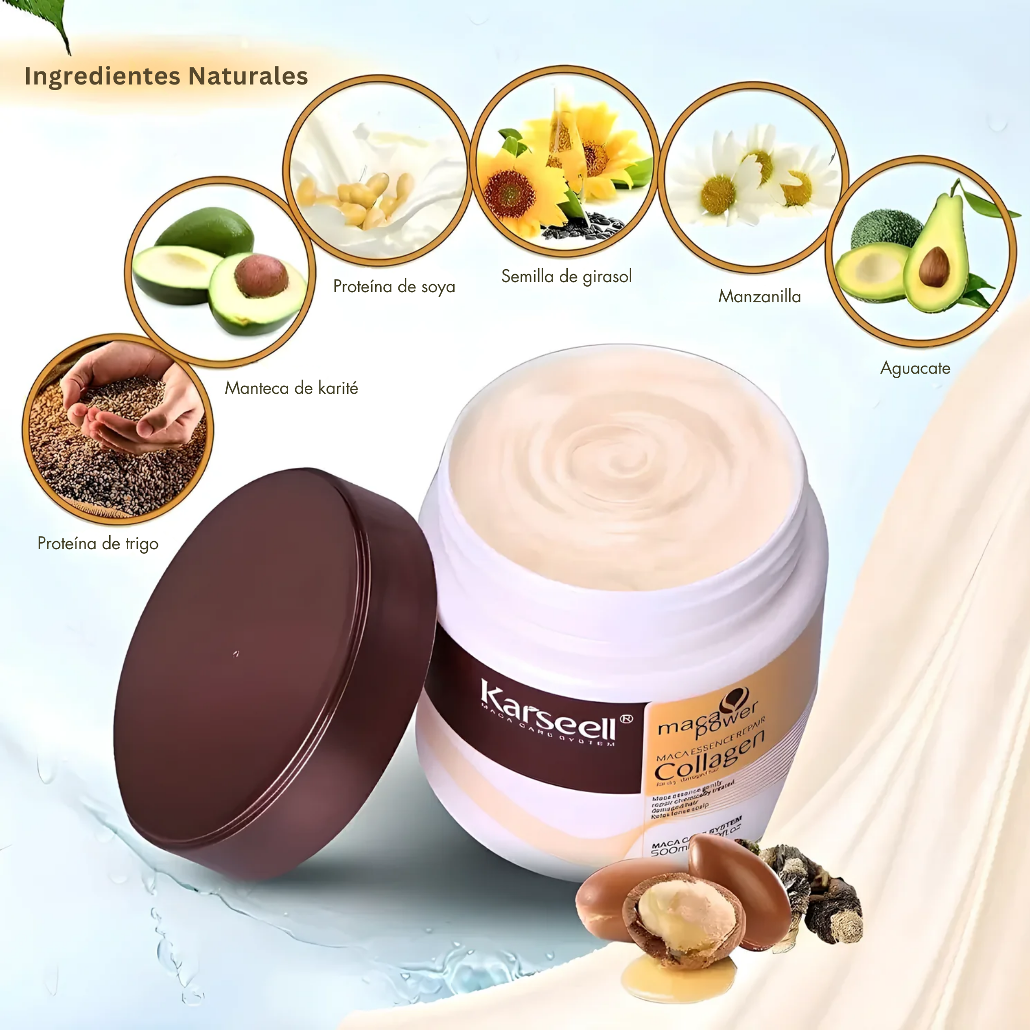 Mascarilla Capilar Karseell™ Original – Colágeno + Argán | Hidratación y Reparación Intensiva