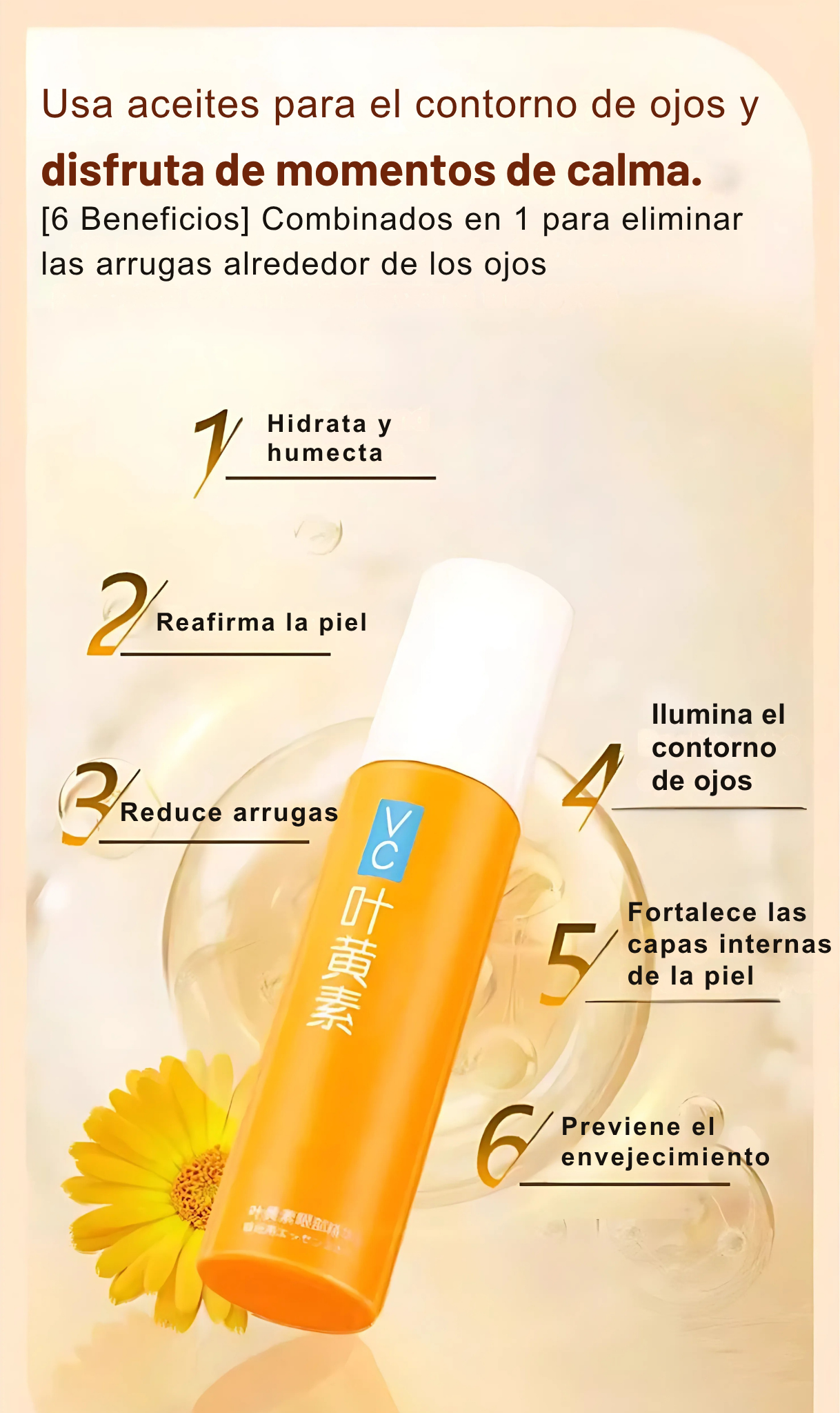 Sérum Contorno de Ojos Reafirmante con Luteína – Antiarrugas & Efecto Lifting Inmediato