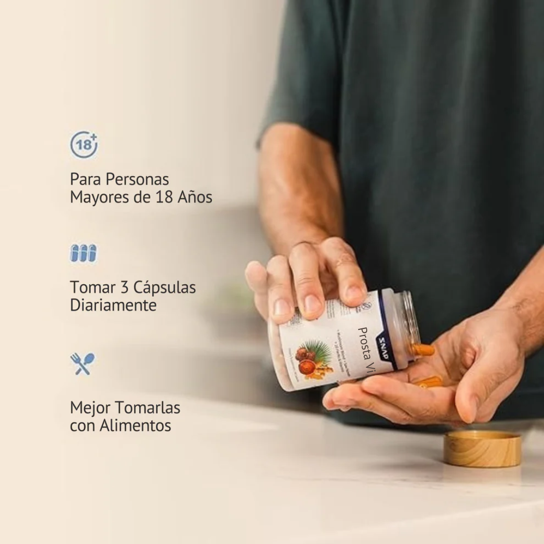 ProstaVida - Fórmula Natural para la Salud de la Próstata, Vejiga y Vitalidad Masculina (60 Cápsulas)