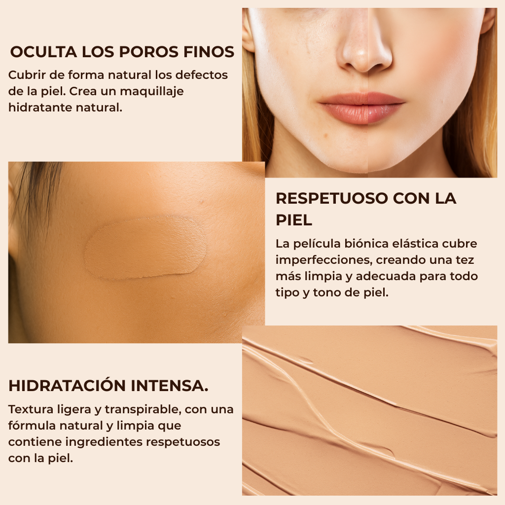 Cushion Base 4 en 1 – Cobertura Impecable e Hidratación Instantánea