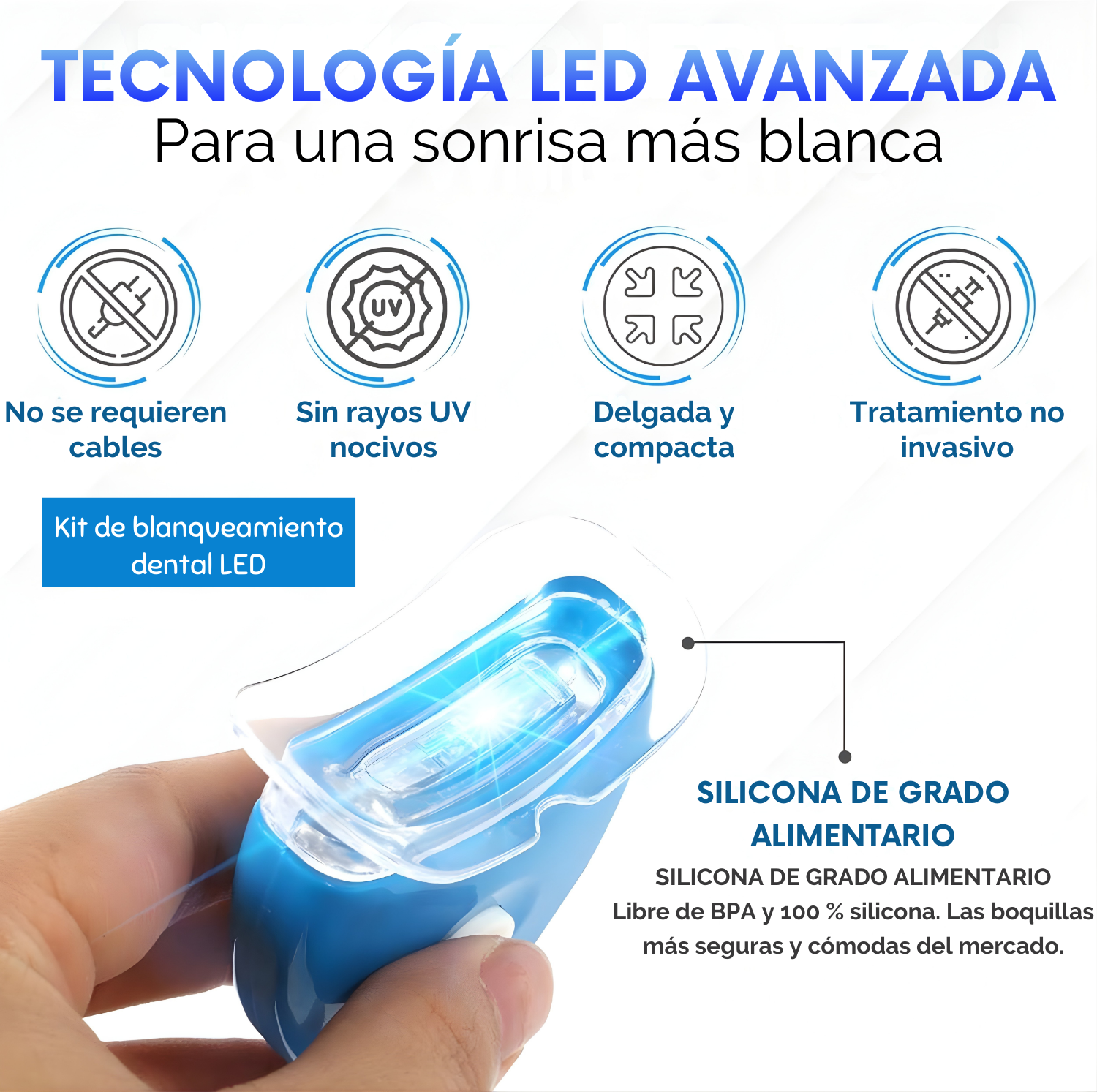 Kit de blanqueamiento dental con luz LED UV: sonrisas más brillantes y saludables en cuestión de días