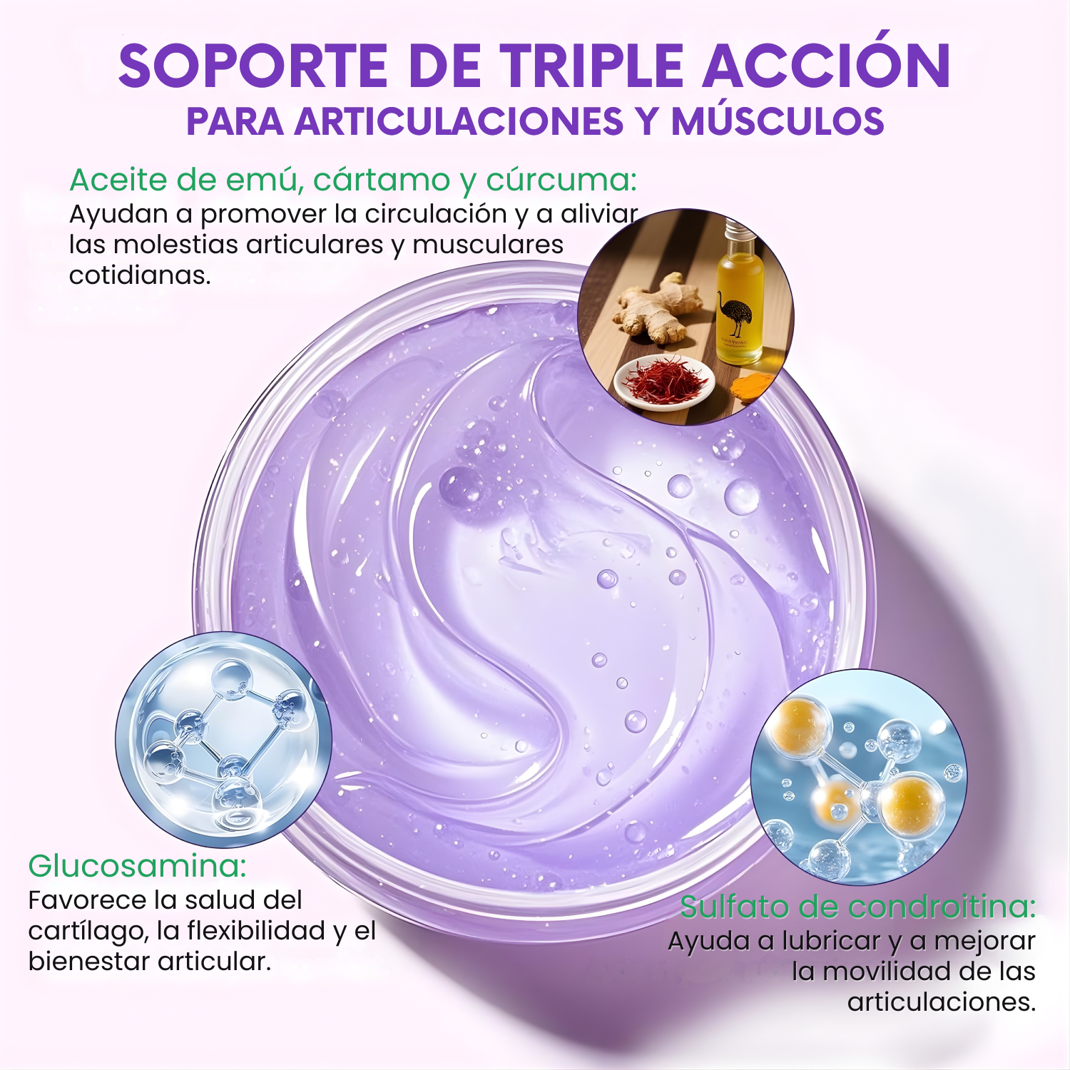 Gel de masaje calmante – Alivio real. Movimiento renovado.