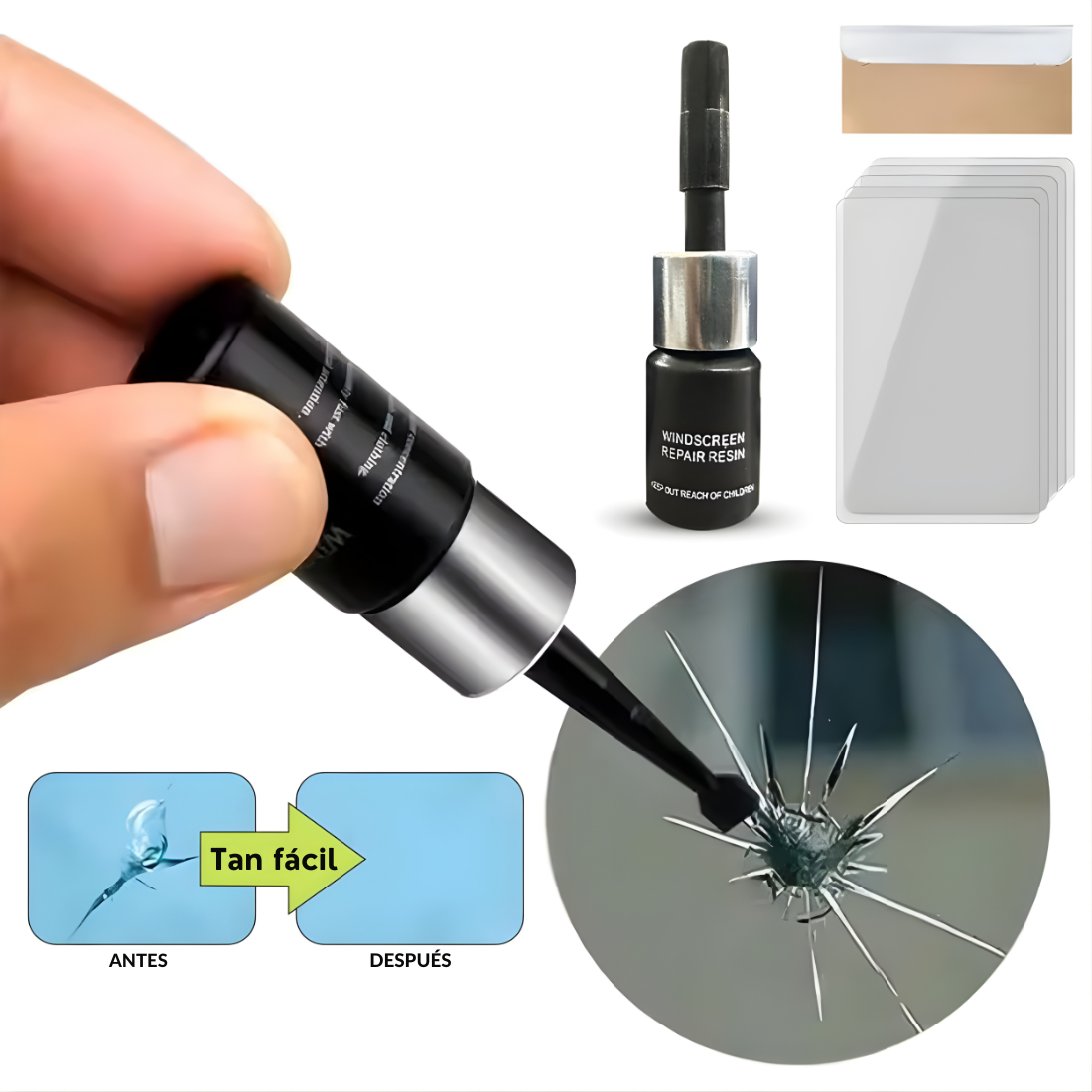 Kit de reparación de parabrisas: ¡repare su parabrisas en minutos, sin necesidad de taller!
