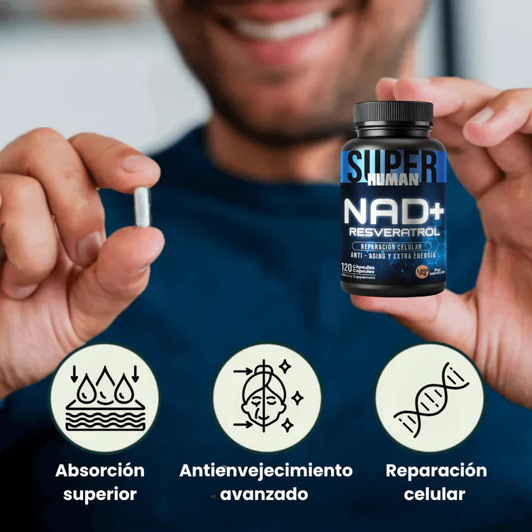 NAD+ Resveratrol - Cellular Repair Capsules for Anti-Aging and Extra Energy (60 Capsules)