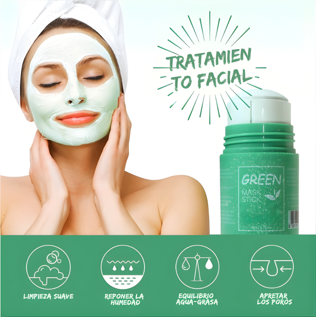 Mascarilla de té verde en barra: desintoxica y brilla al instante
