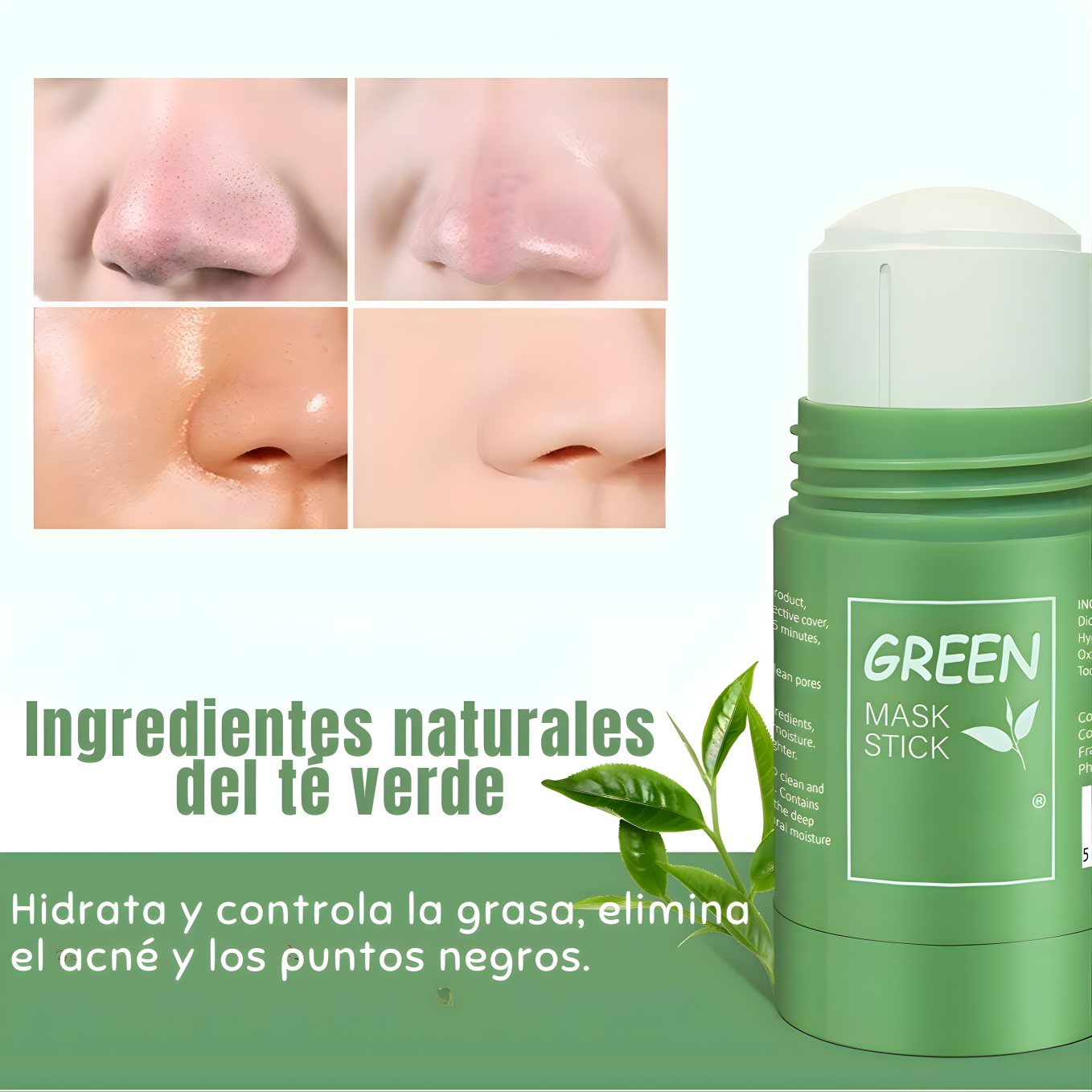 Mascarilla de té verde en barra: desintoxica y brilla al instante