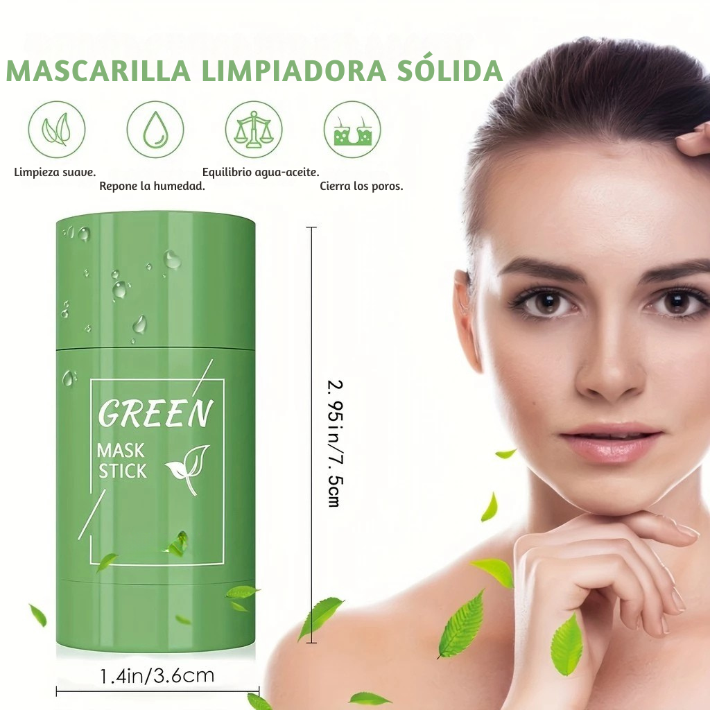 Mascarilla Verde en Barra: ¡Adiós a los poros y puntos negros, hola a una piel radiante y limpia!