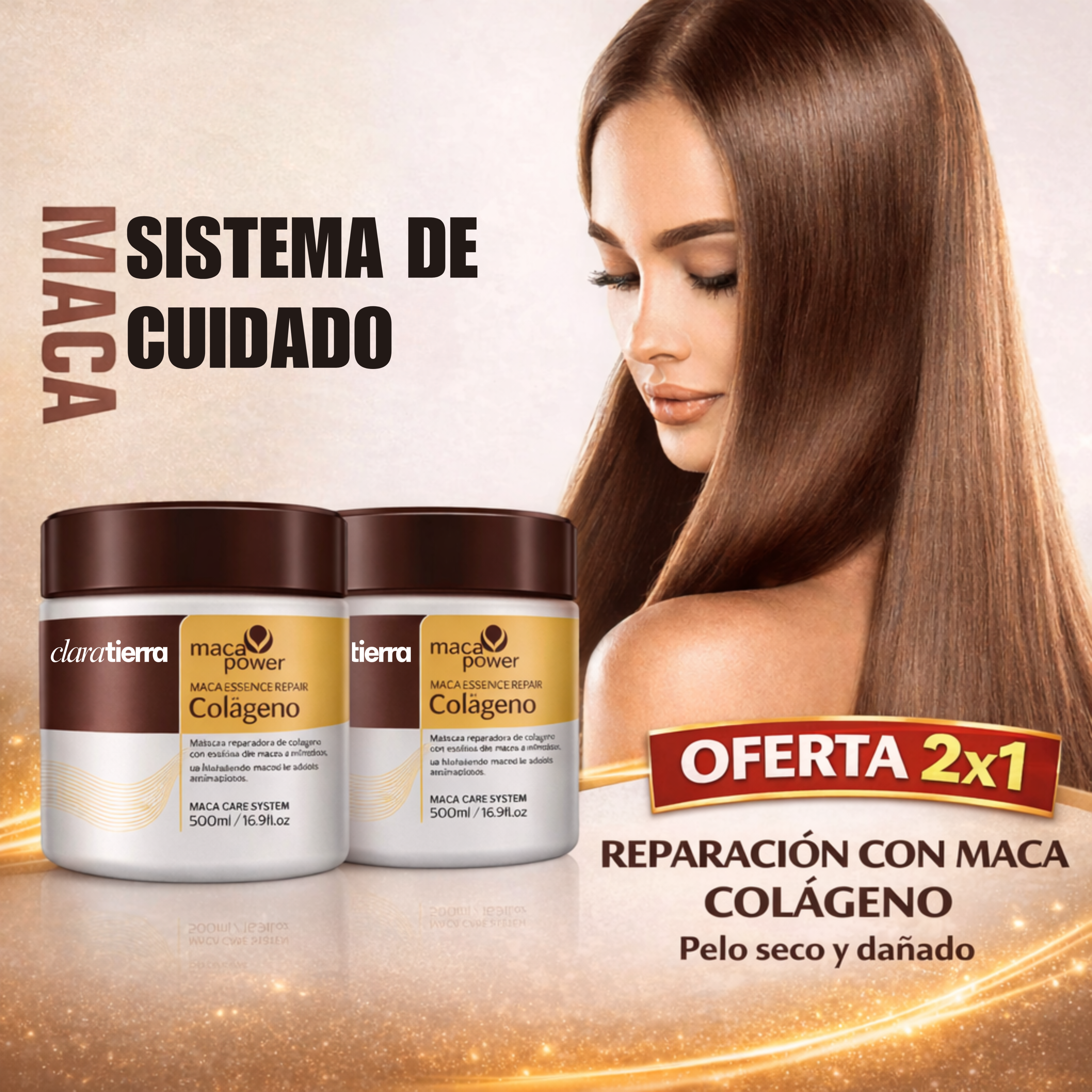 Mascarilla capilar de colágeno Maca Power – Tratamiento para Cabello Seco (Oferta 2x1)