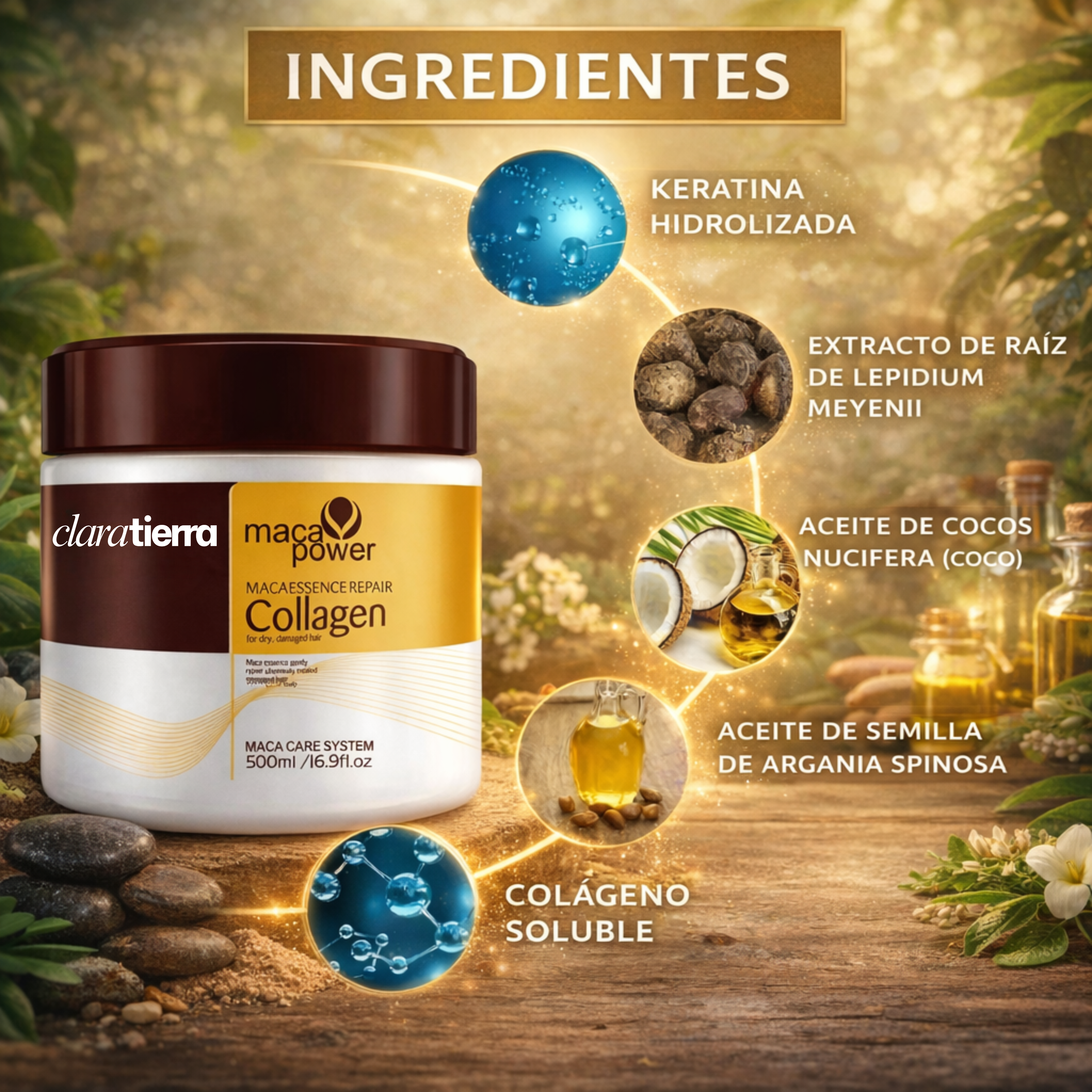 Mascarilla capilar de colágeno Maca Power – Tratamiento para Cabello Seco (Oferta 2x1)