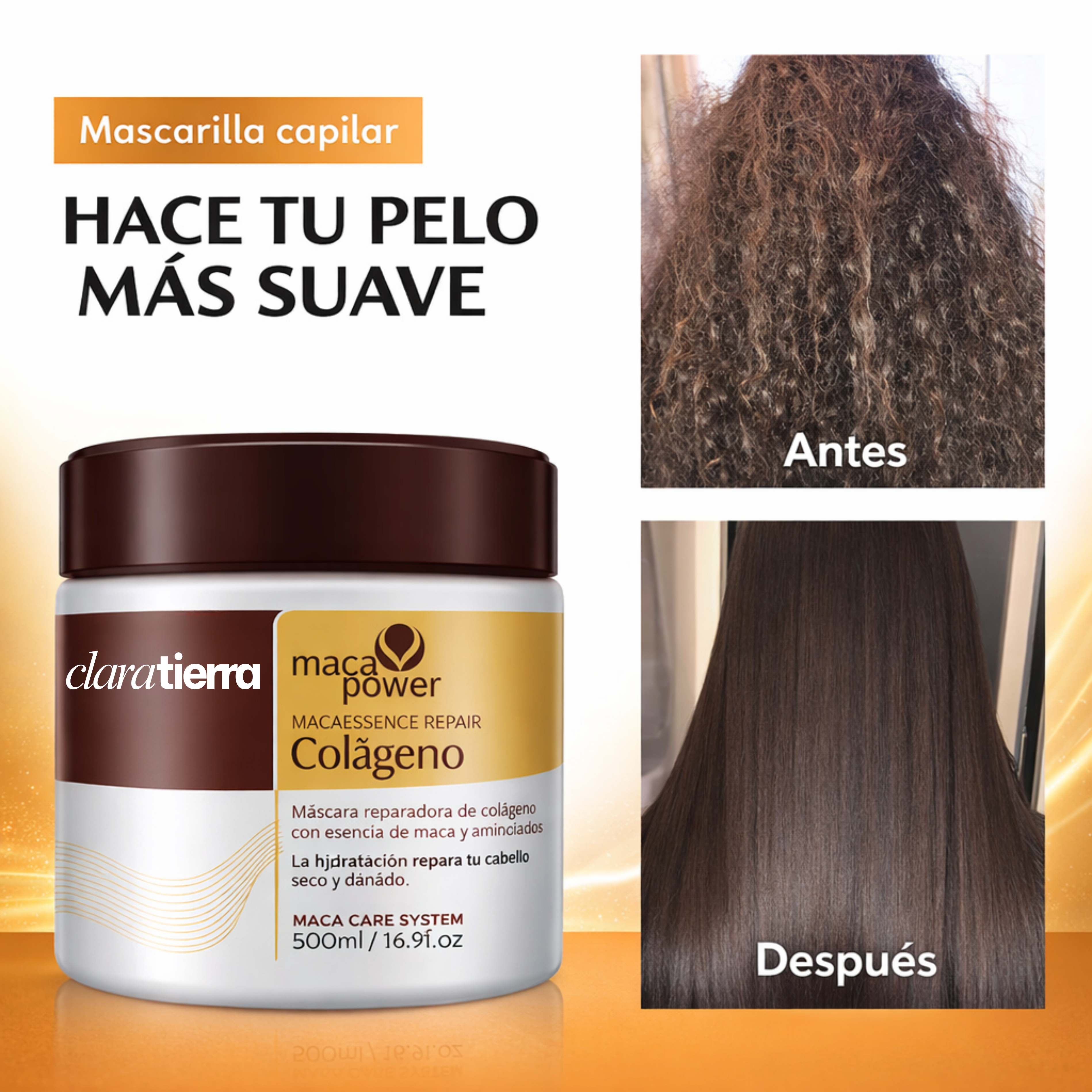 Mascarilla capilar de colágeno Maca Power – Tratamiento para Cabello Seco (Oferta 2x1)