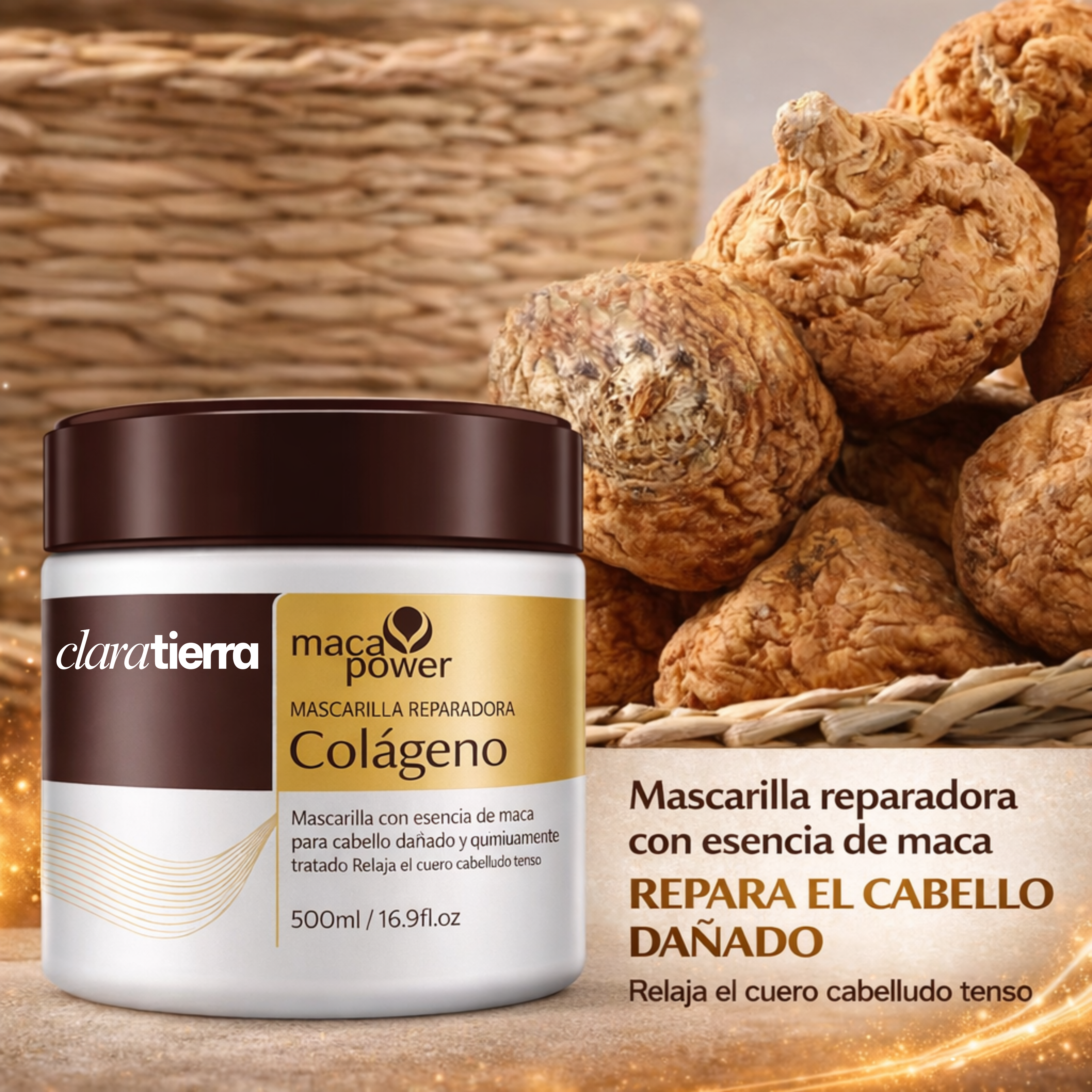 Mascarilla capilar de colágeno Maca Power – Tratamiento para Cabello Seco (Oferta 2x1)