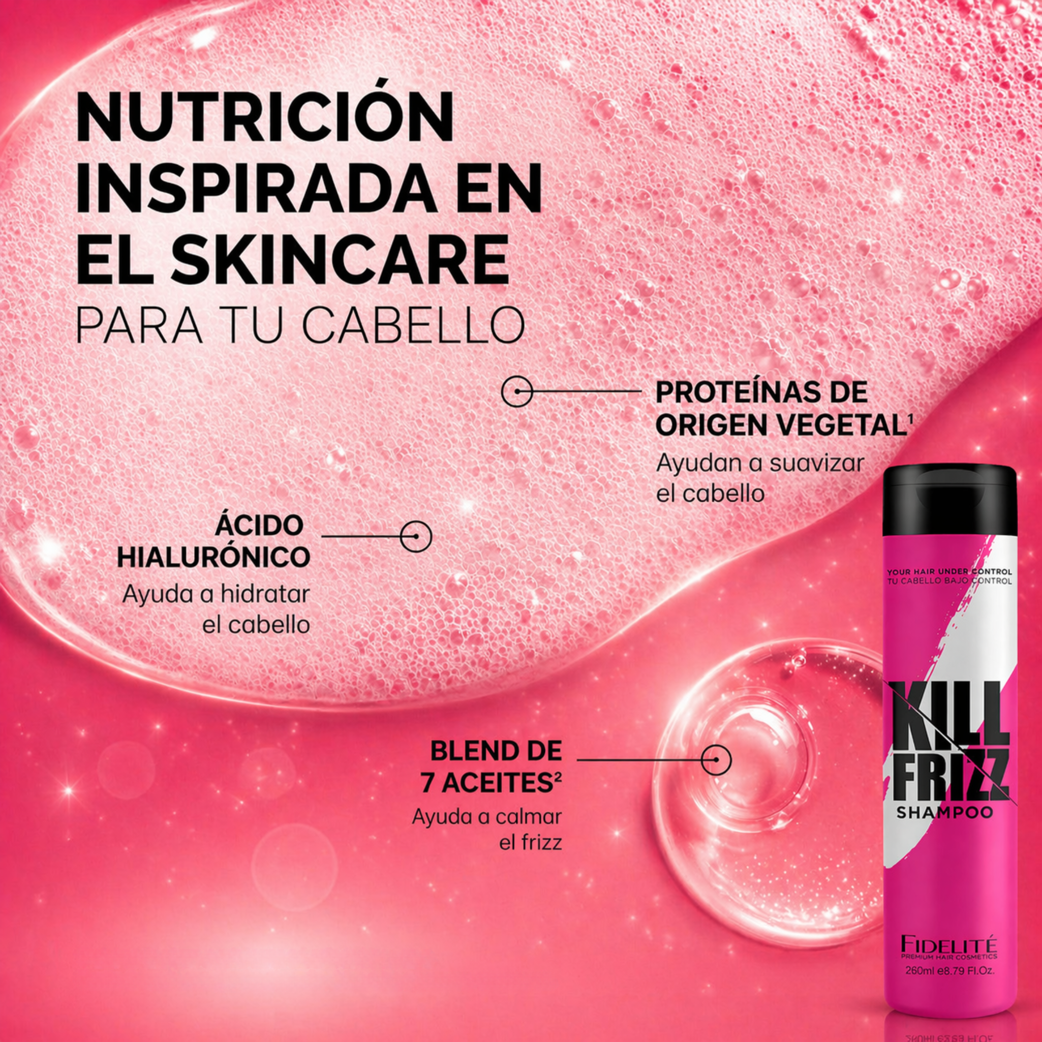 Kill Frizz Shampoo - Pelo más brillante, más suave y sin frizz en minutos