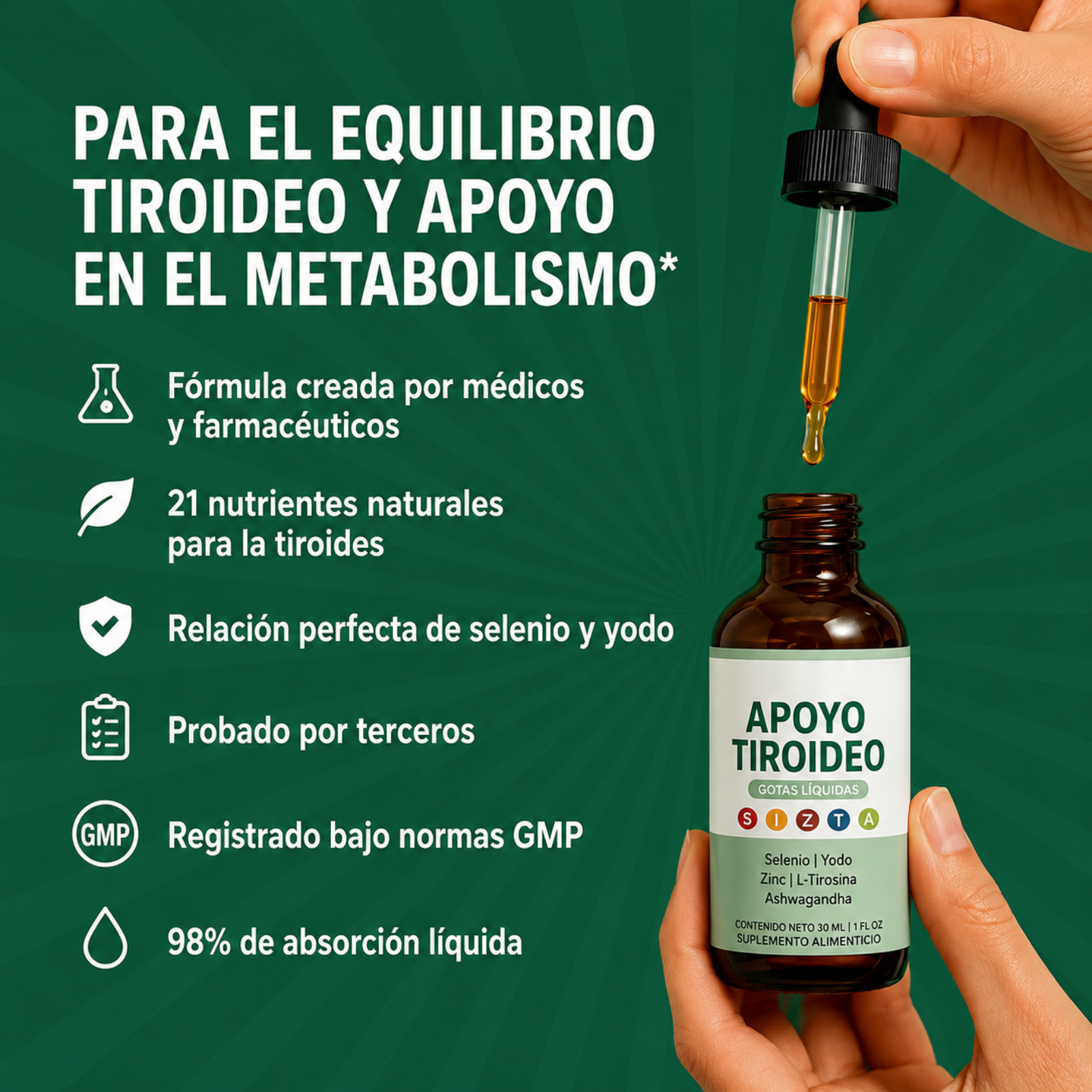 Gotas Líquidas de Soporte para la Tiroides