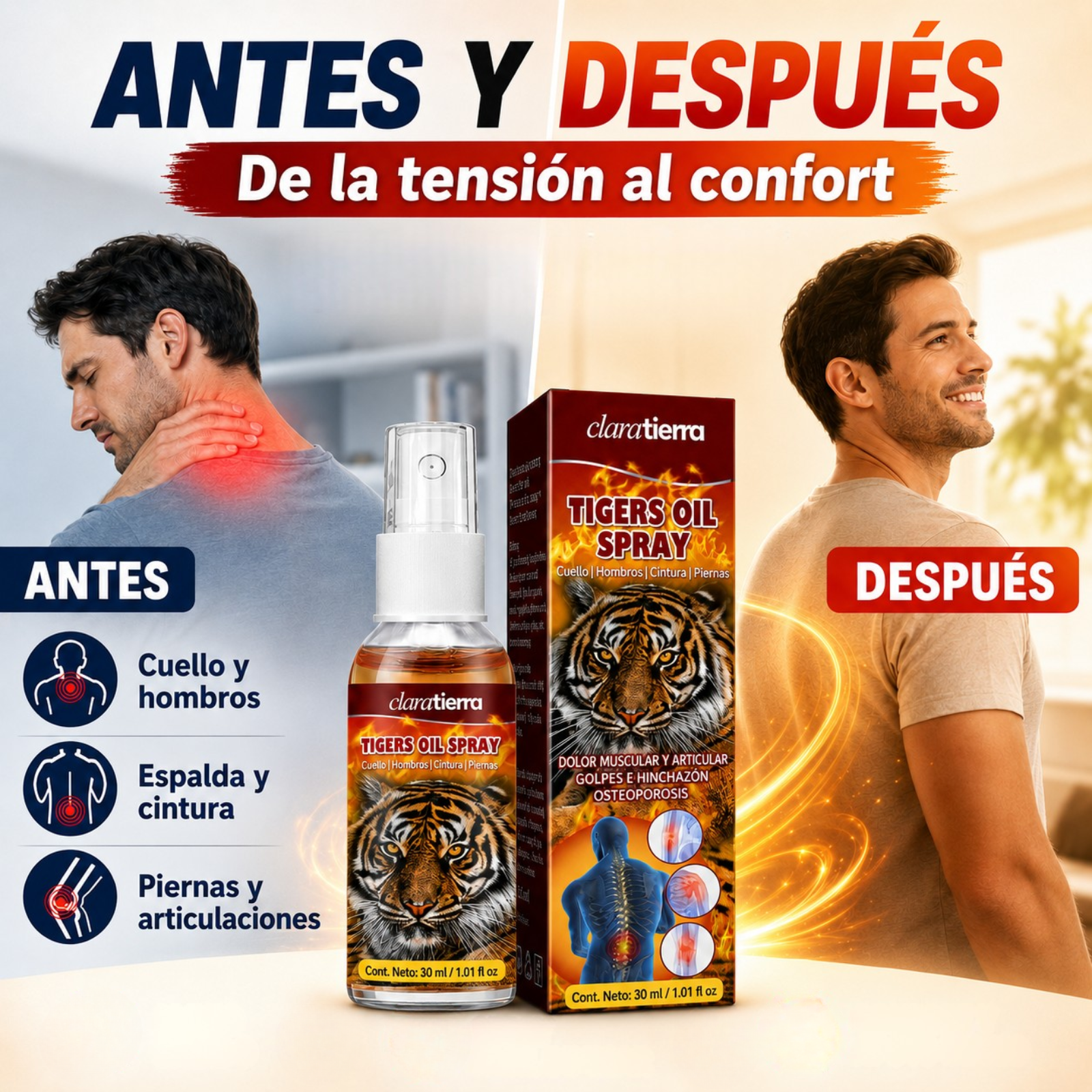 Spray de Aceite para Alivio Intensivo del Dolor - Alivio potente. Confort directo.