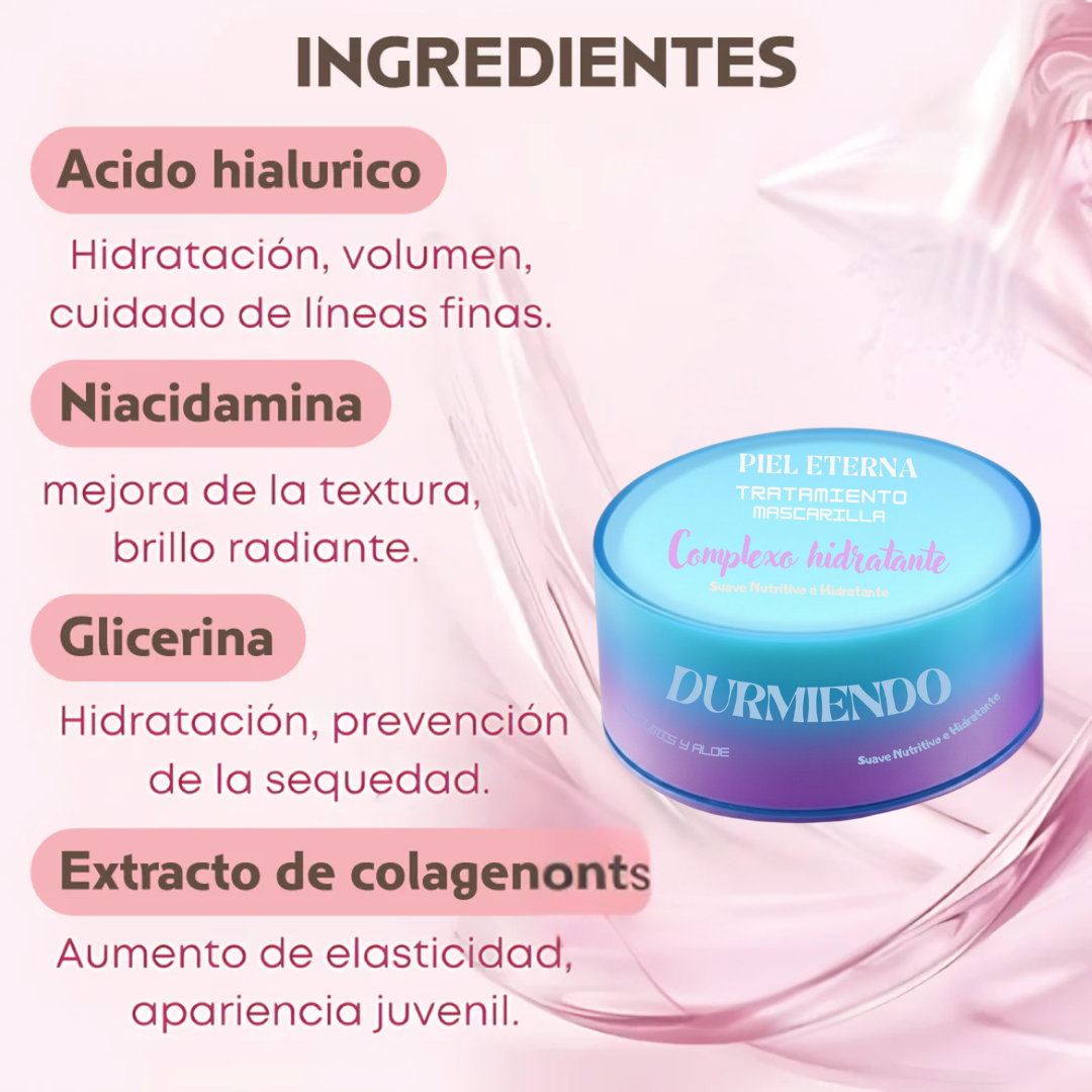 PIEL ETERNA - Mascarilla Nocturna de Colágeno | Reparación nocturna que se siente