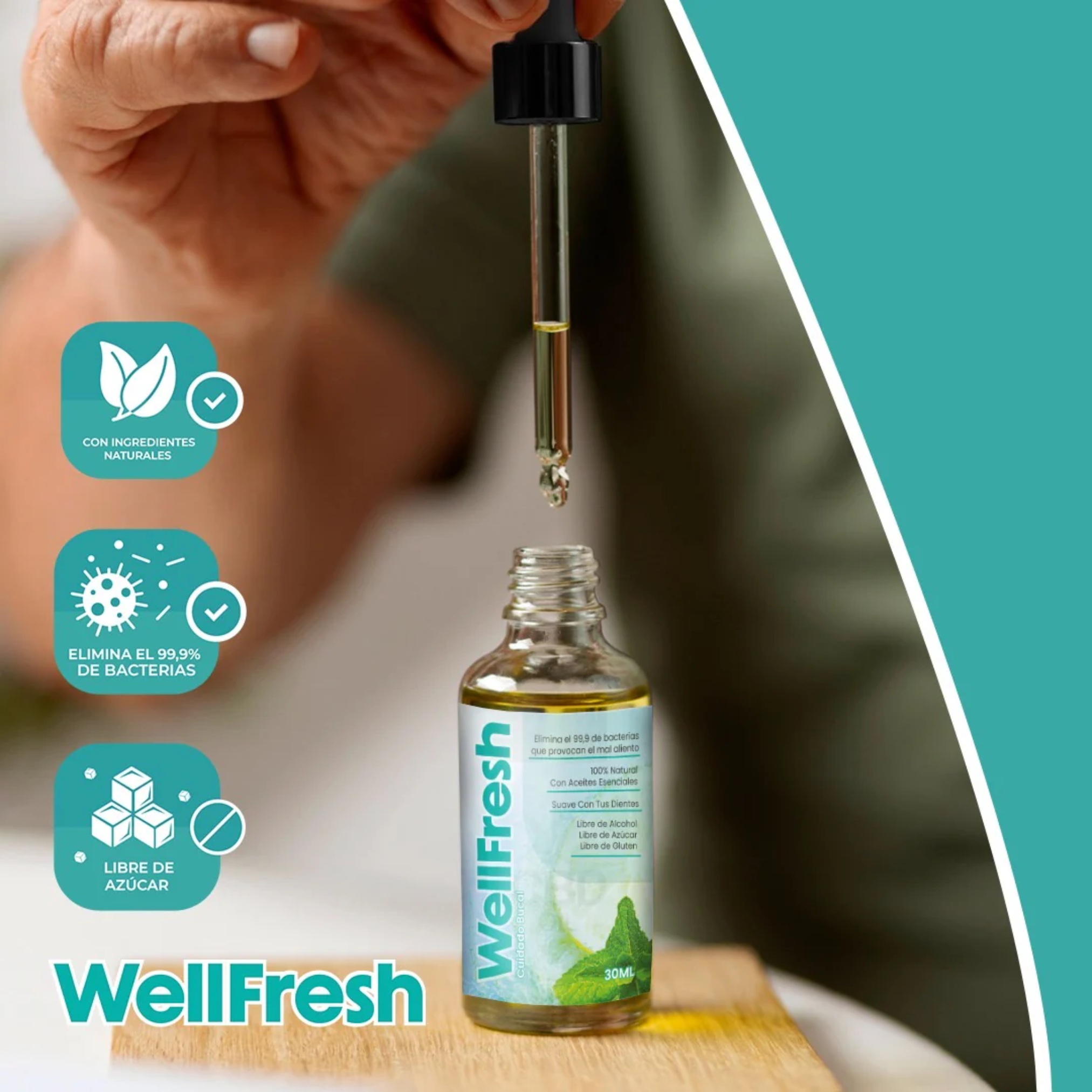 Well Fresh - Gotas naturales para eliminar el mal aliento desde la raíz