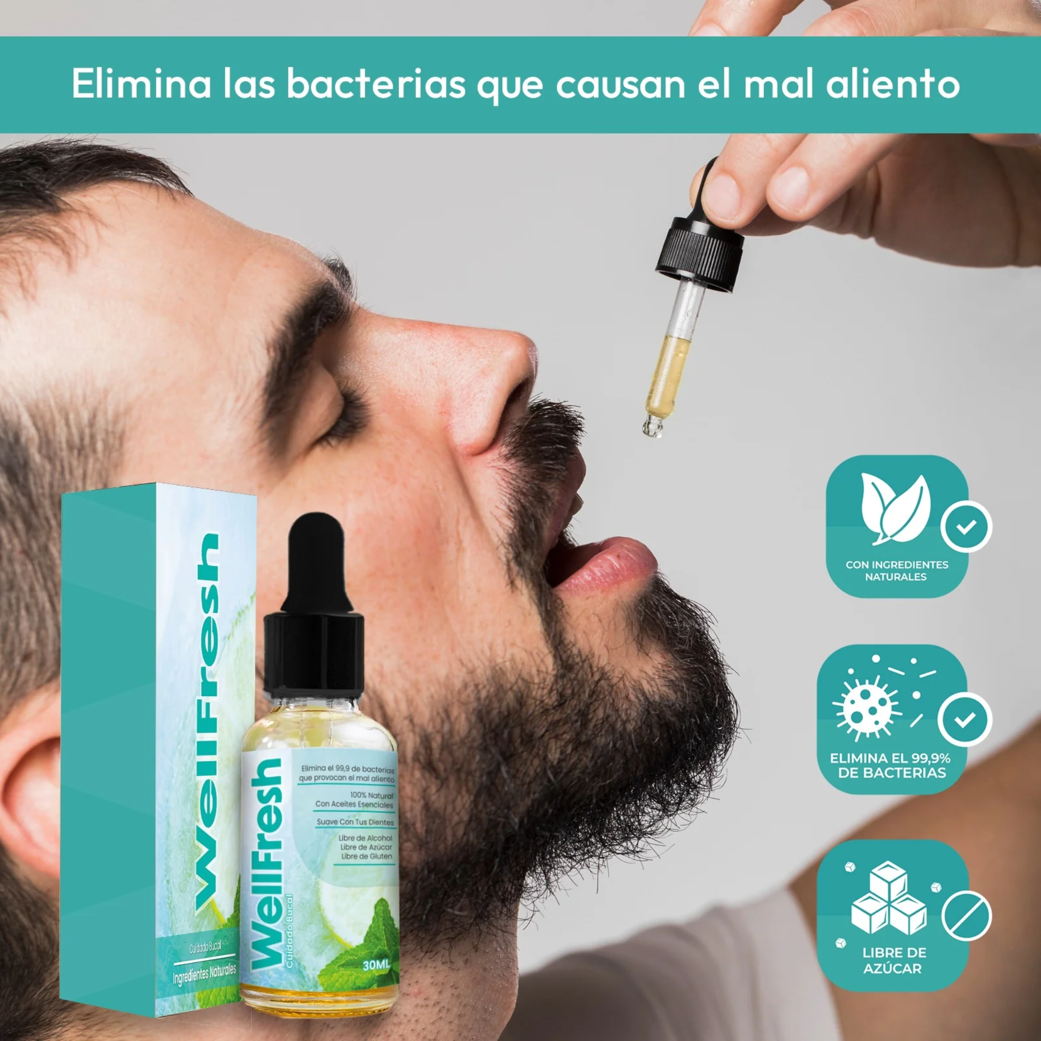 Well Fresh - Gotas naturales para eliminar el mal aliento desde la raíz