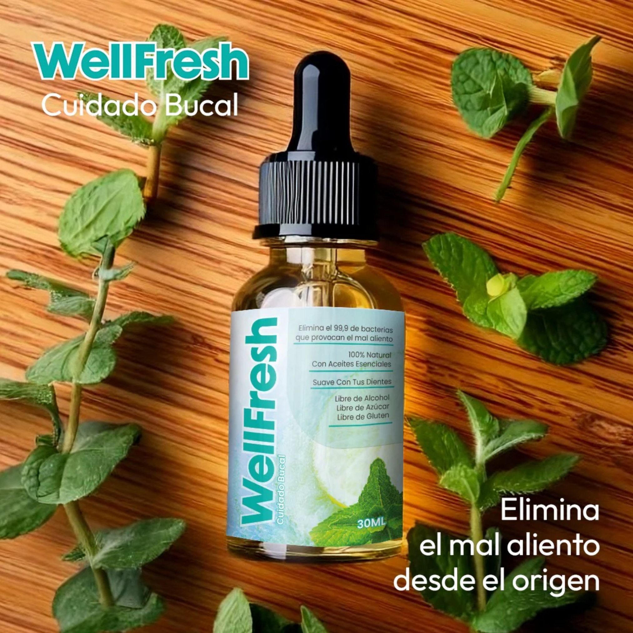 Well Fresh - Gotas naturales para eliminar el mal aliento desde la raíz