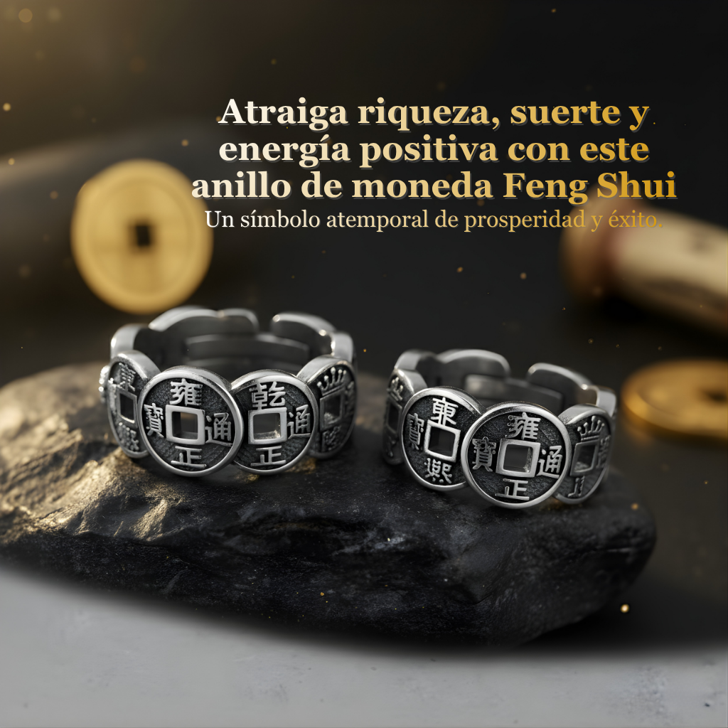Anillo de la fortuna Feng Shui (Oferta 2x1): Atrae riqueza, suerte y energía positiva