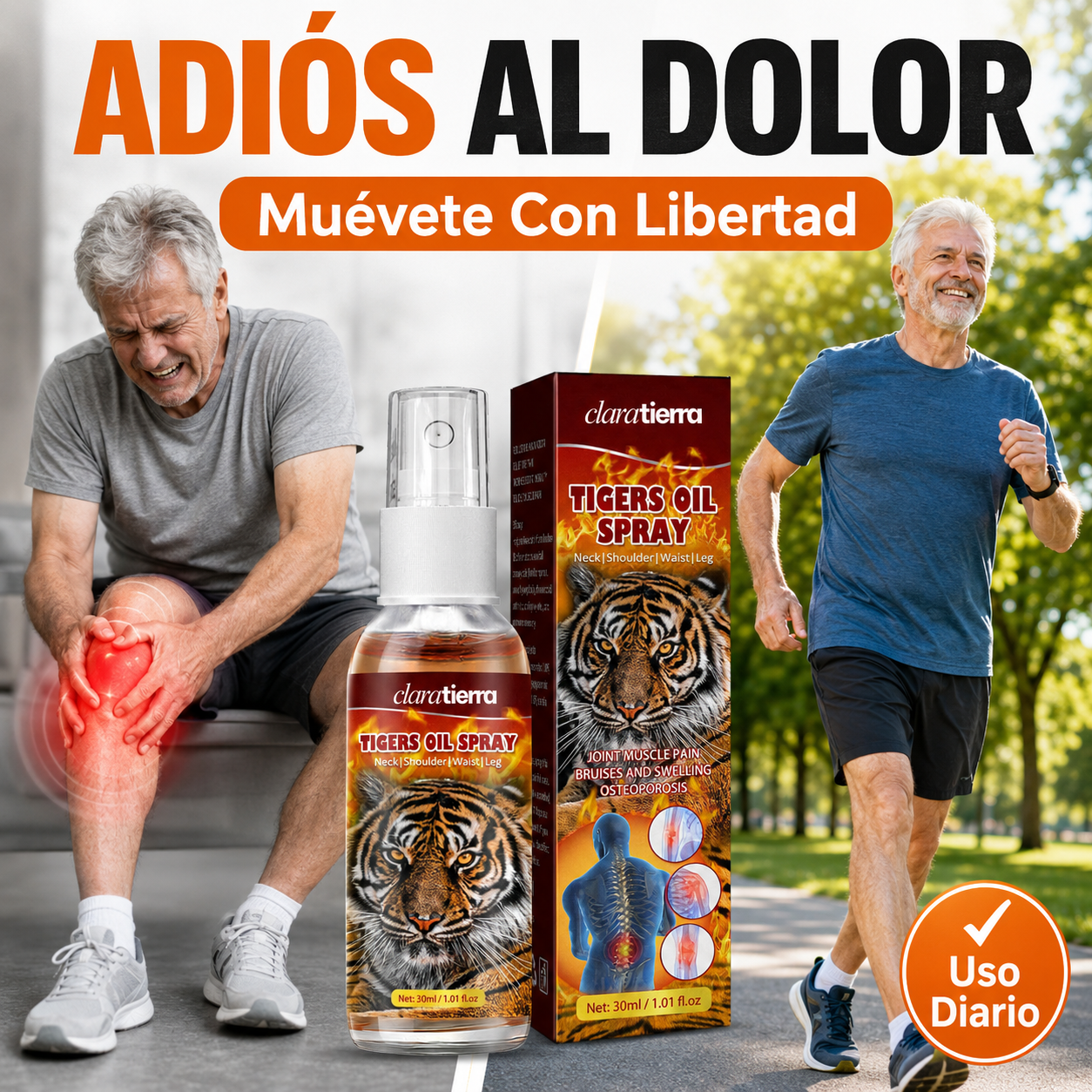 TIGER OIL SPRAY - Muévete con Libertad Otra Vez Sin las Molestias de Cada Día