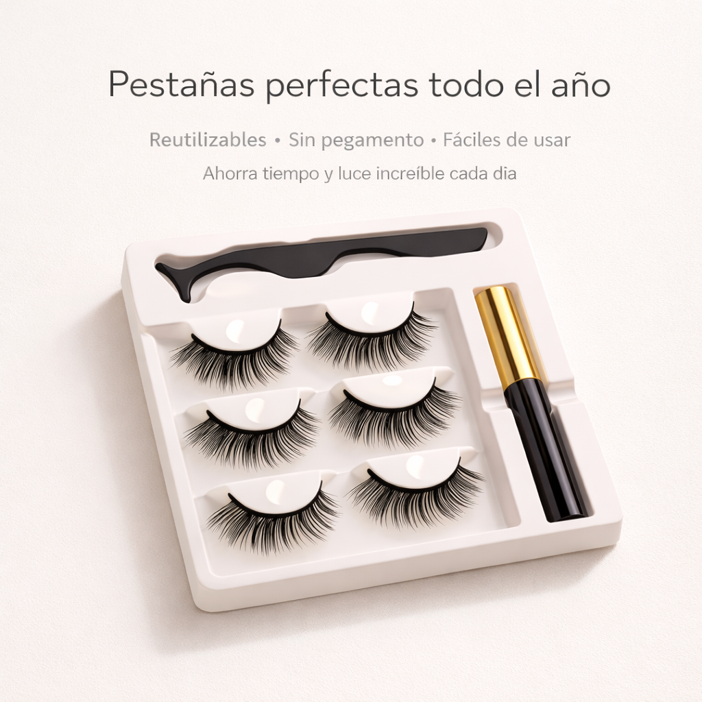 Pestañas Magnéticas Premium – Mirada Impactante en Segundos Sin Pegamento (2X1 OFERTA)