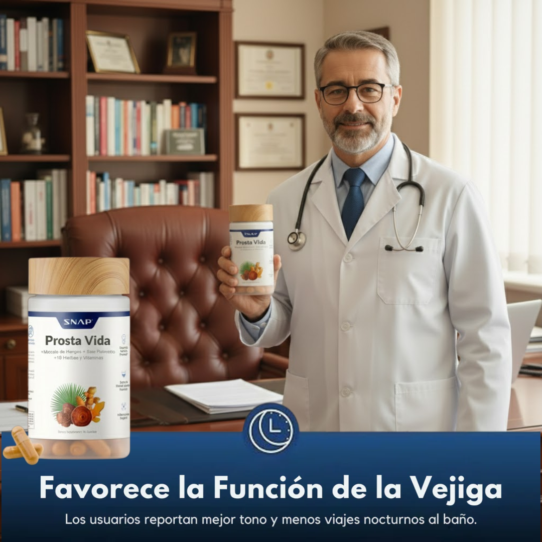 ProstaVida - Fórmula Natural para la Salud de la Próstata, Vejiga y Vitalidad Masculina (60 Cápsulas)