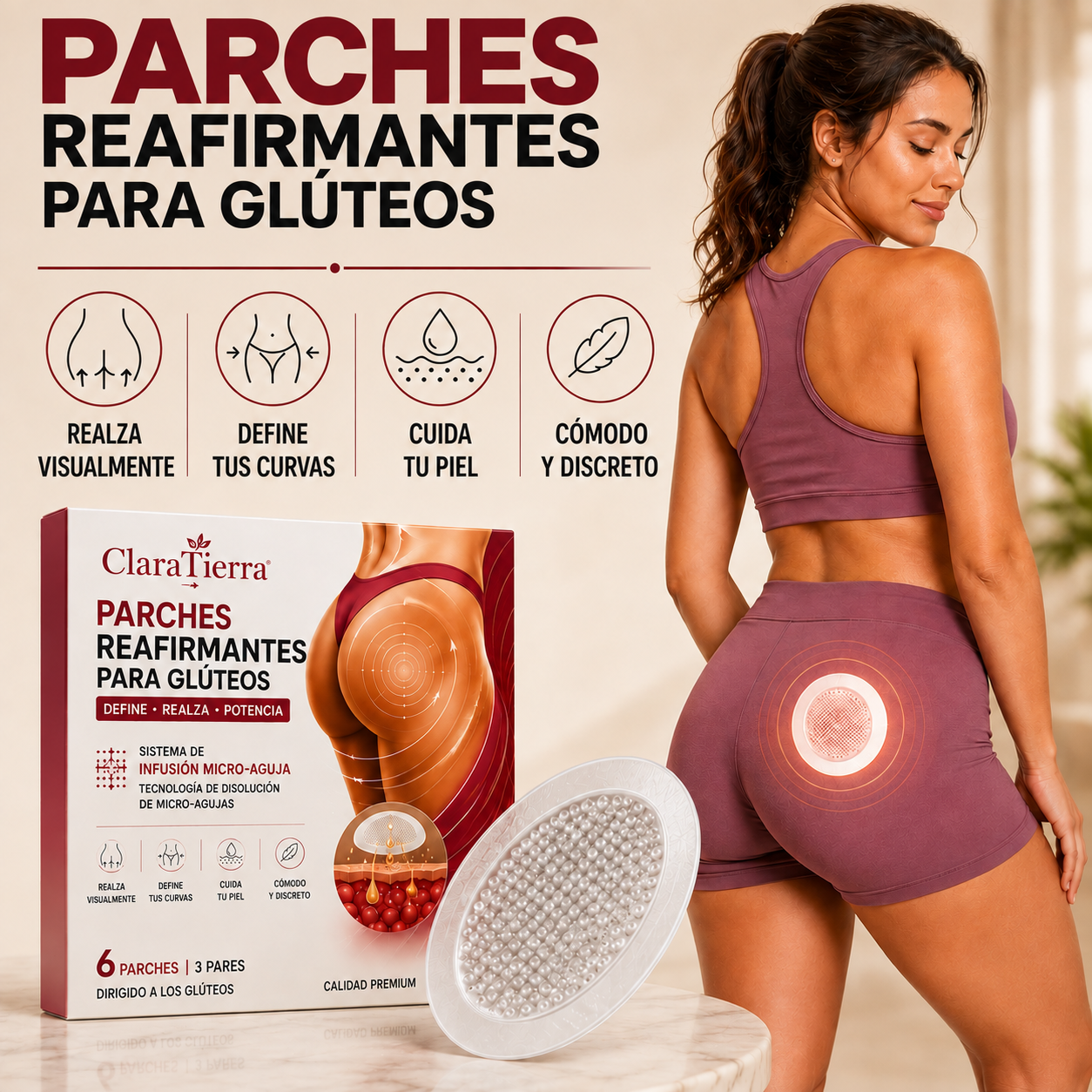 Parches reafirmantes para glúteos - Parches de Realce para Glúteos para Definir y Potenciar la Apariencia de tus Curvas