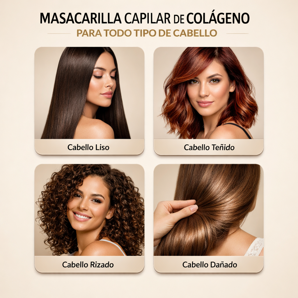 Mascarilla capilar de colágeno - Devuélvele Vida, Brillo y Fuerza a Tu Cabello en Cada Aplicación