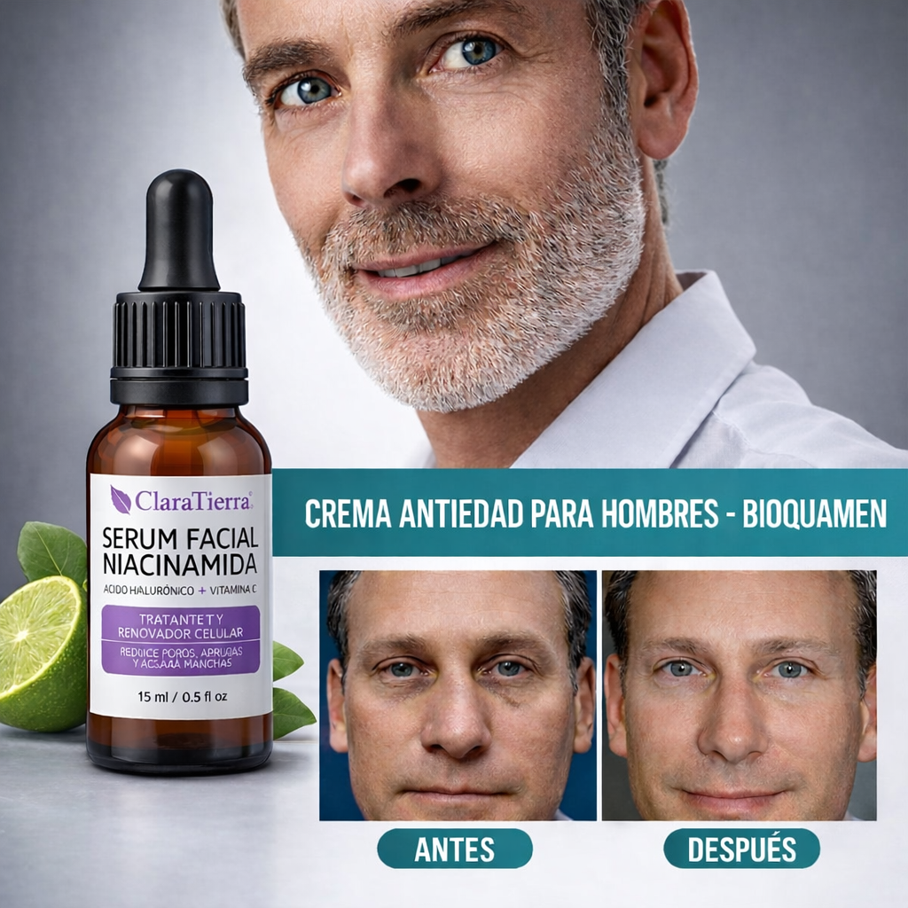 Serum Facial de Niacinamida con Ácido Hialurónico + Vitamina C — Piel Clara y Sin Imperfecciones