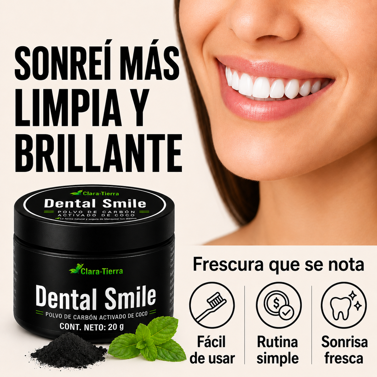 Polvo Dental Smile - una sonrisa más blanca, fresca y segura desde casa