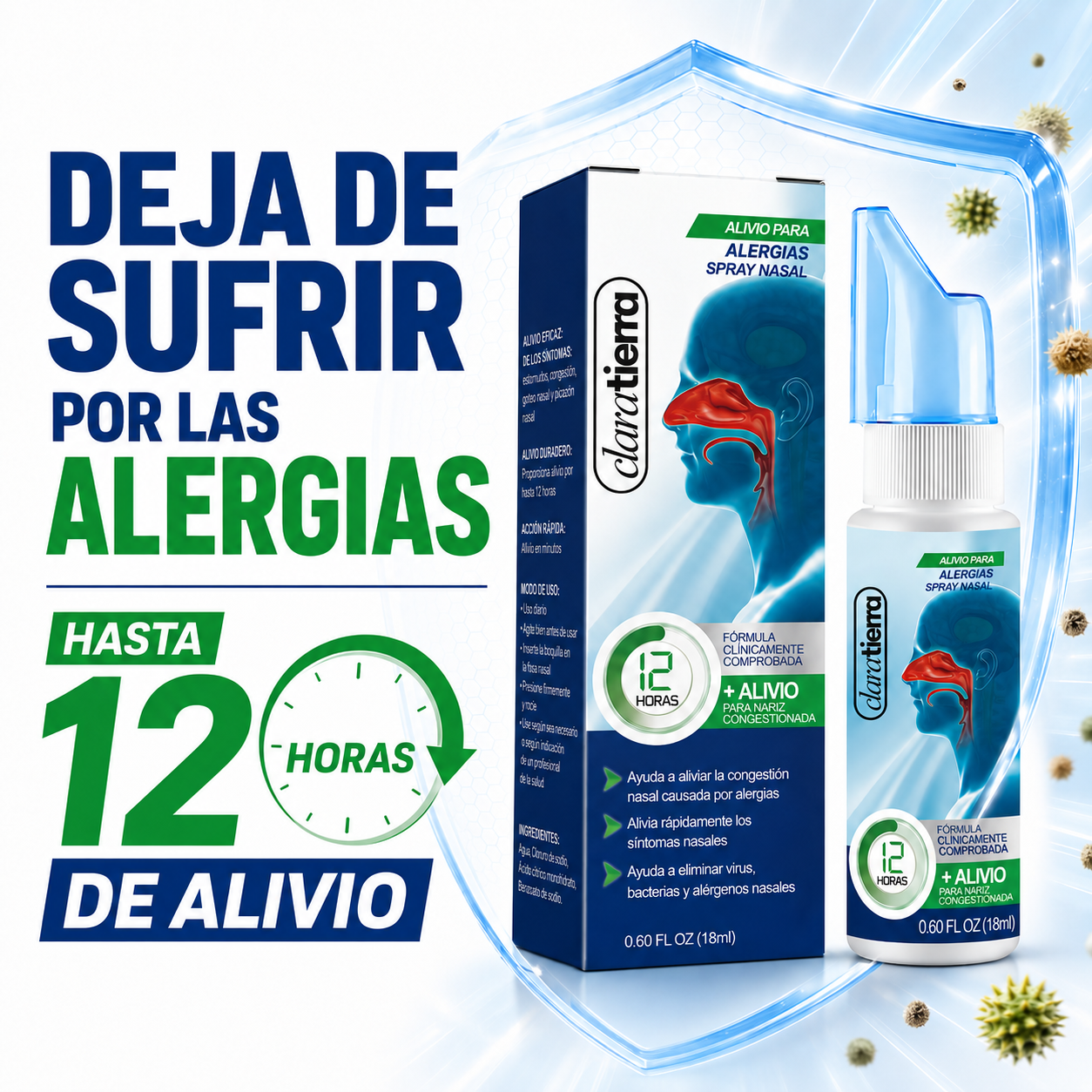 Spray Nasal para el Alivio de las Alergias – Alivio Rápido por Hasta 12 Horas