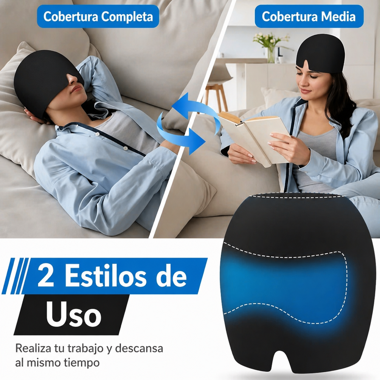 NeuroCool Gorra para el Alivio de la Migraña – Terapia de Enfriamiento Instantáneo para el Dolor de Cabeza y el Estrés