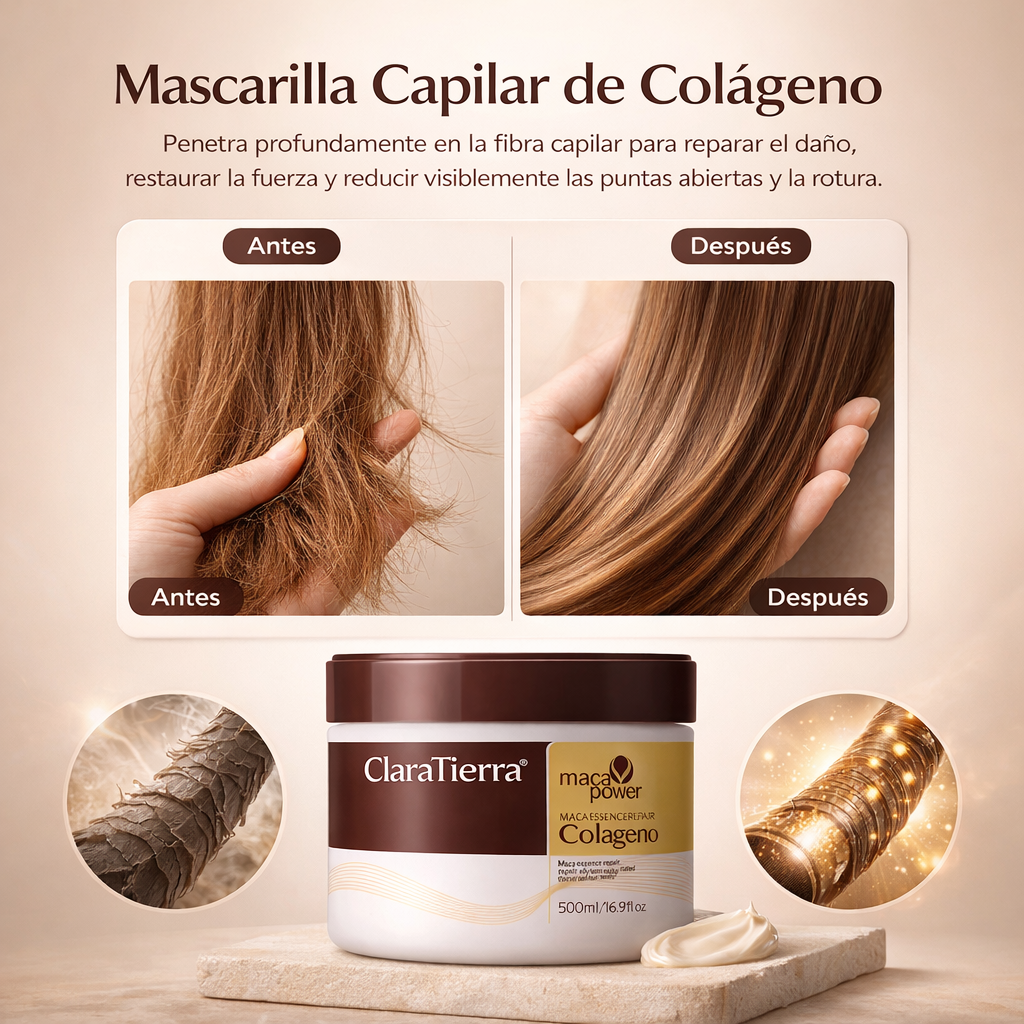 Mascarilla capilar de colágeno - Devuélvele Vida, Brillo y Fuerza a Tu Cabello en Cada Aplicación